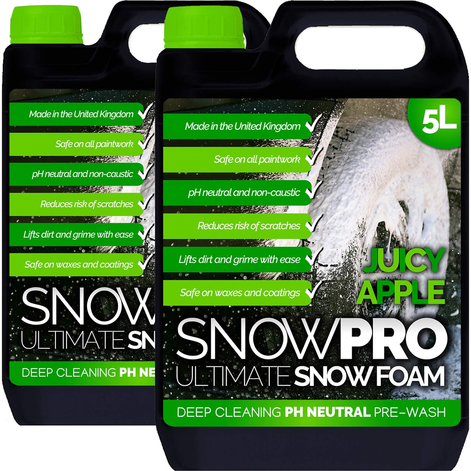 SnowPro Snow Foam Shampoo Car Wash Soap 10L pH Neutral Vehicle Cleaning Detailing Pre Wash Apple Fragrance