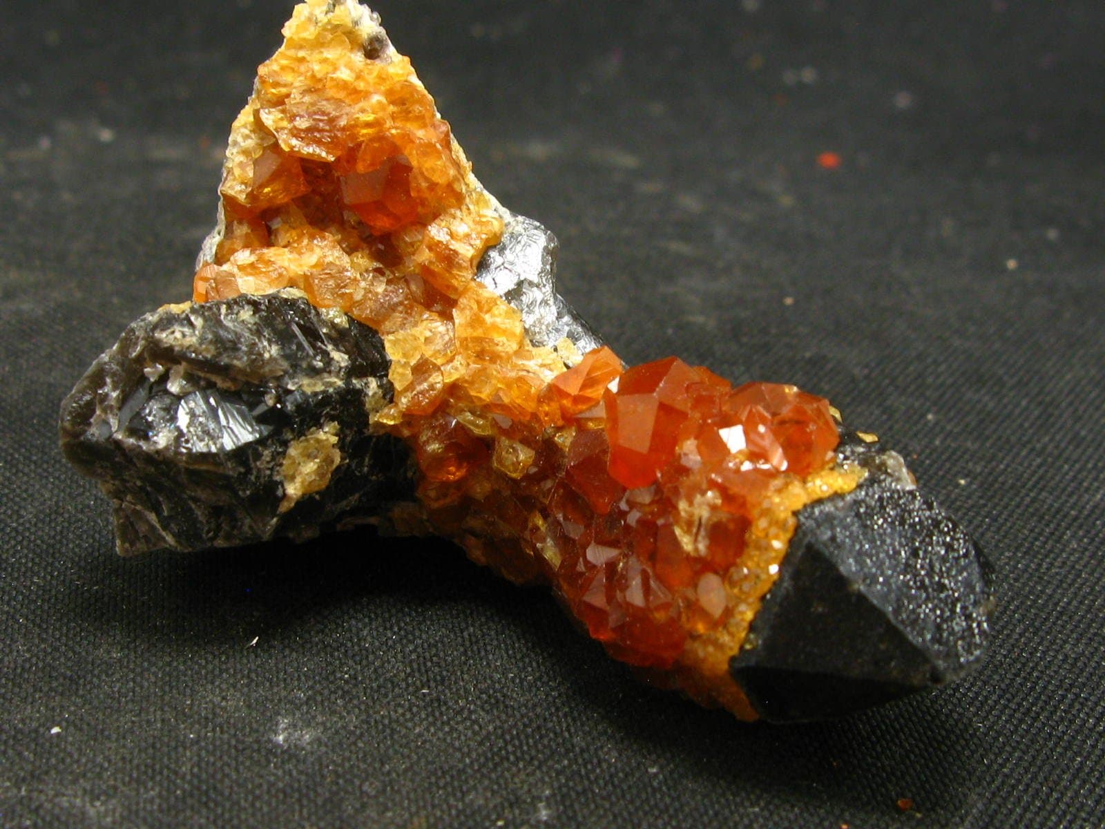 Spessartine Spessartite Garnet On Quartz Crystal From China - 2.0"