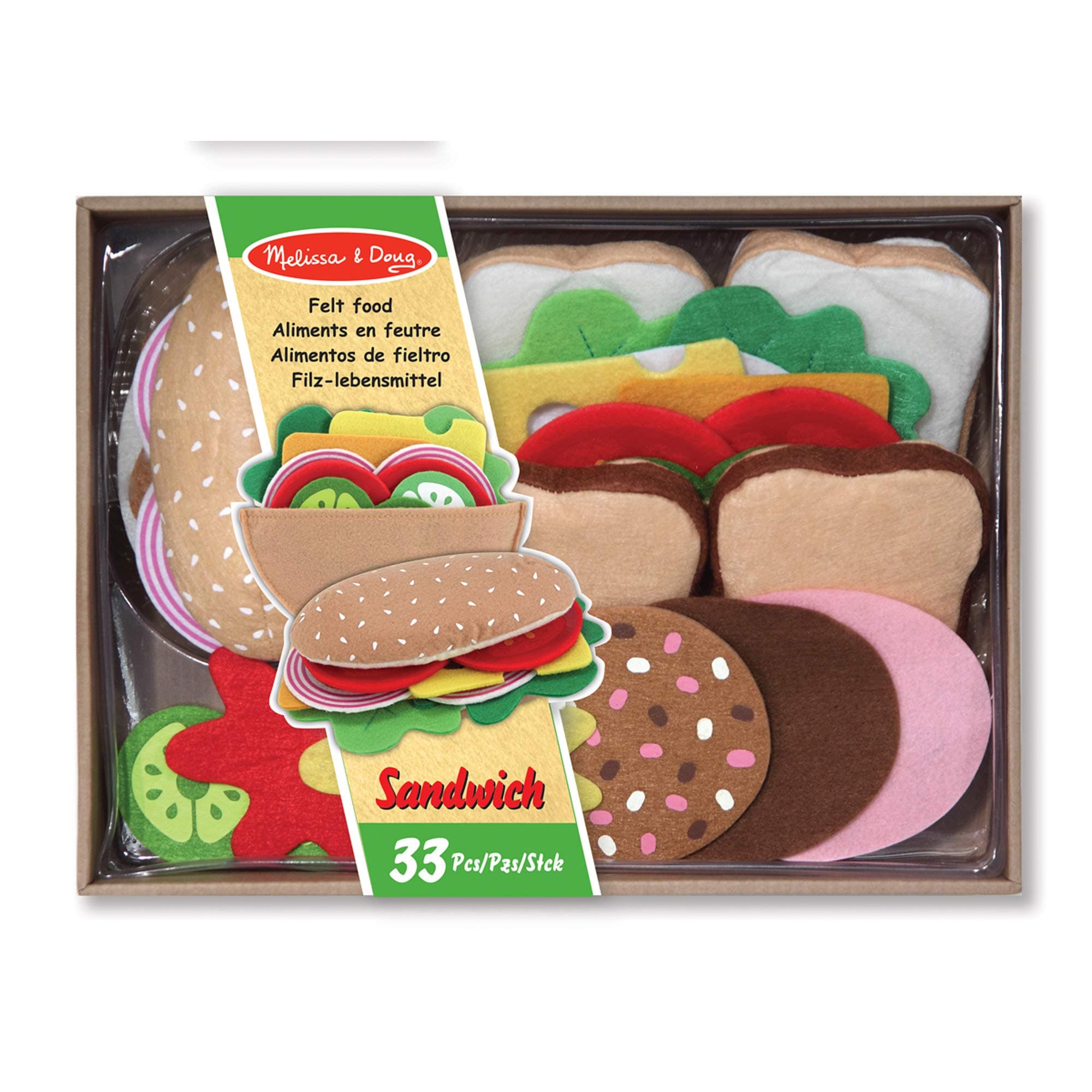 Melissa & Doug Felt Food Sandwich Set | Pretend Play | Play Food | 3+ | Gift for Boy or Girl