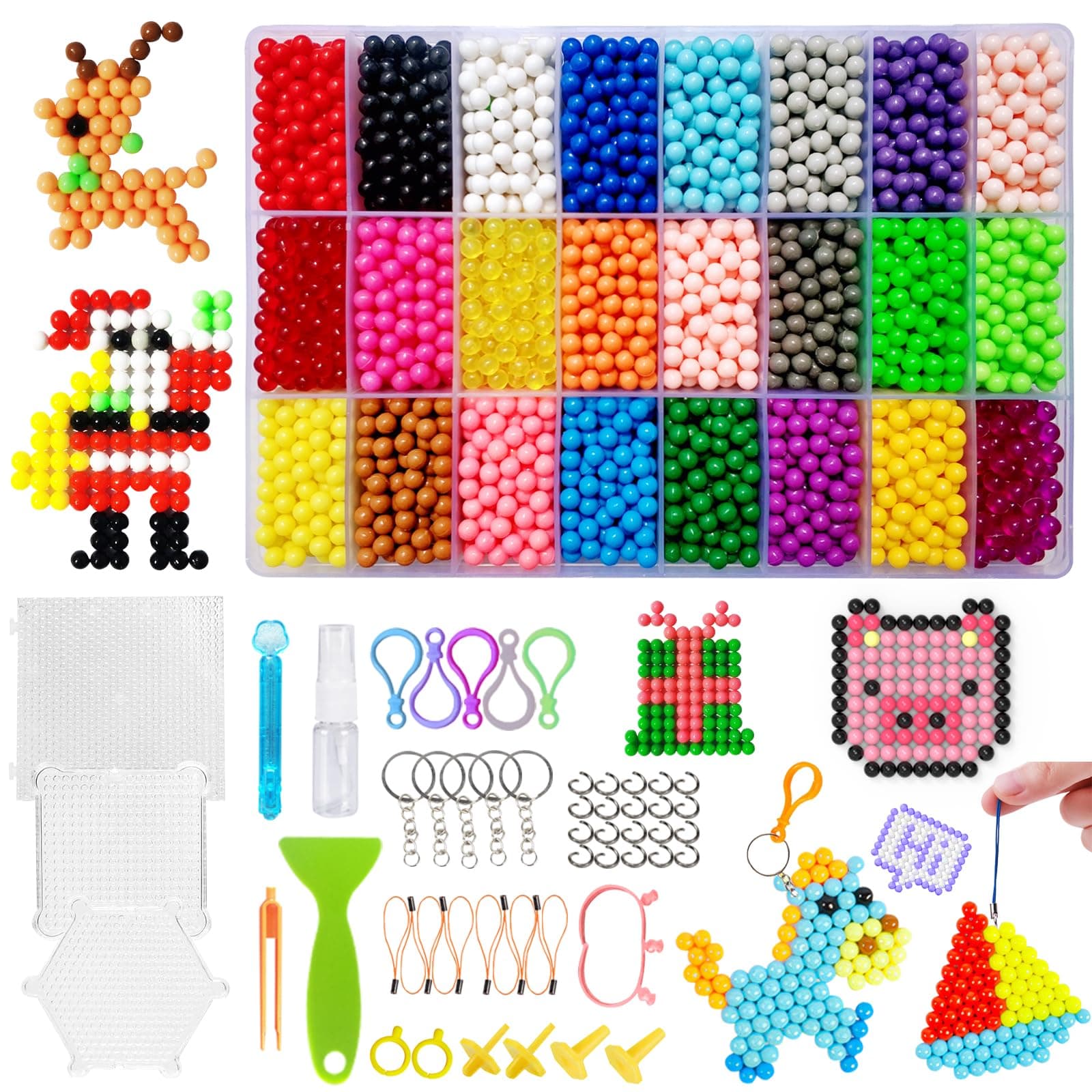 Non-Iron Fuse Beads Over 6,000 Beads 5mm No Repeated Colors Arts Crafts Bead Includes Accessories Set Refill Creative DIY Kit Toys for Kids