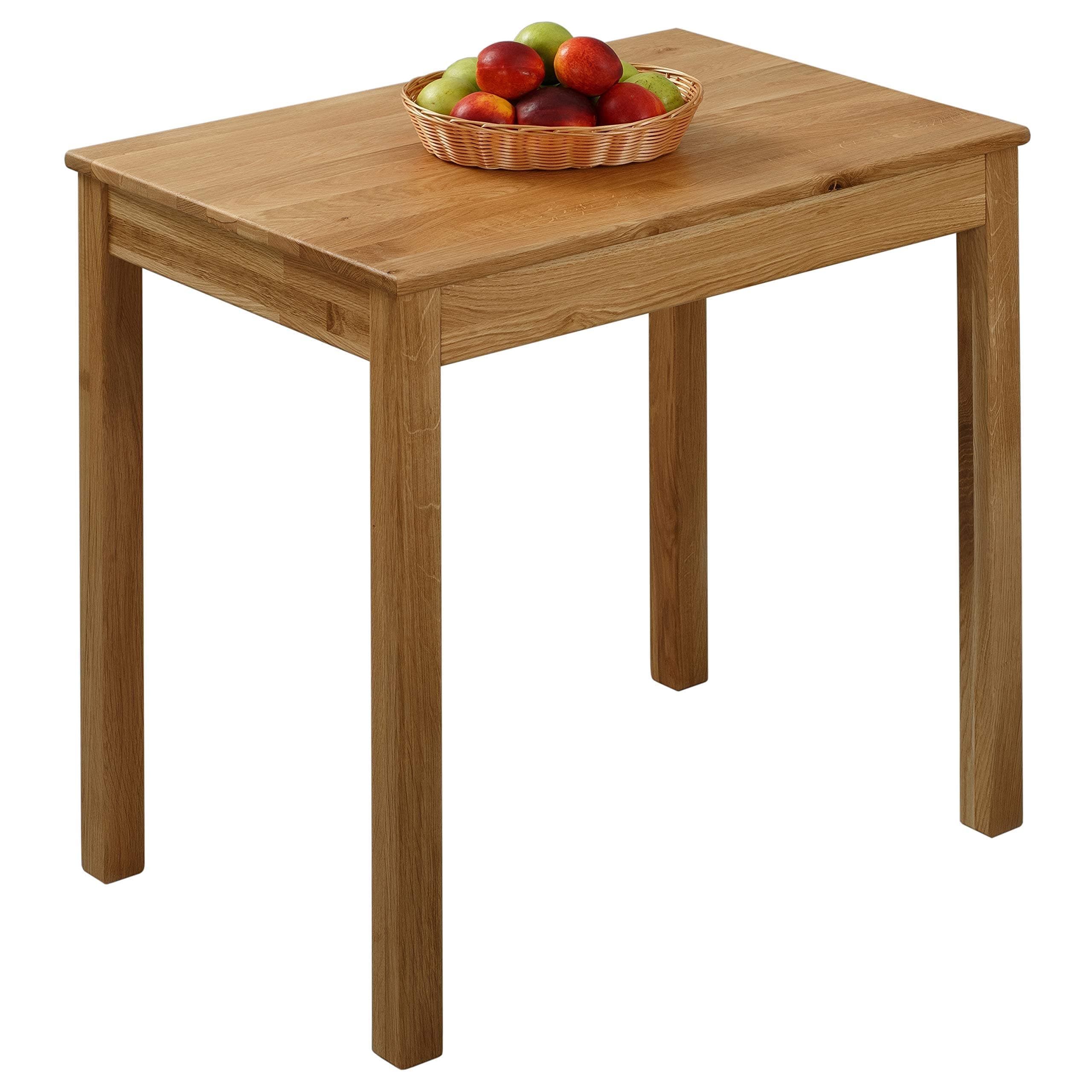 KROKWOOD Solid Wood Table Tomas - Sturdy and Stable Wooden Dining Table - Mounting Hardware Included (Oak, 70x50x75 cm)