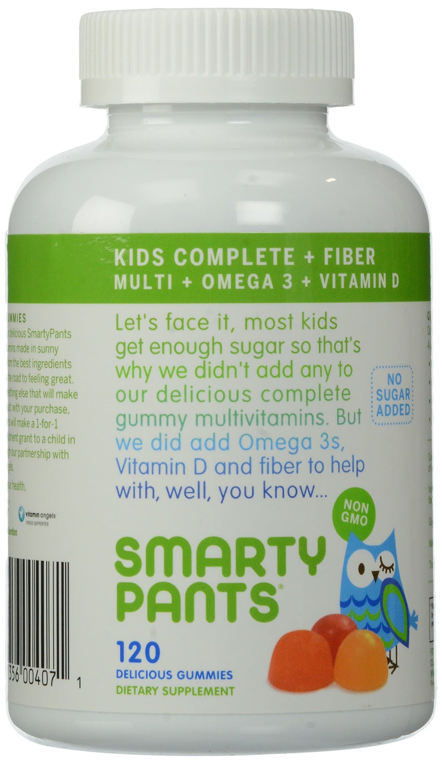 SmartyPantsKids Complete and Fiber Gummy Vitamins: Multivitamin, Gluten Free, Prebiotic Fiber, Omega 3 Fish Oil (DHA/Epa Fatty Acids), Folate (methlyfolate),Vitamin D3, 120 Count (30 Day Supply)