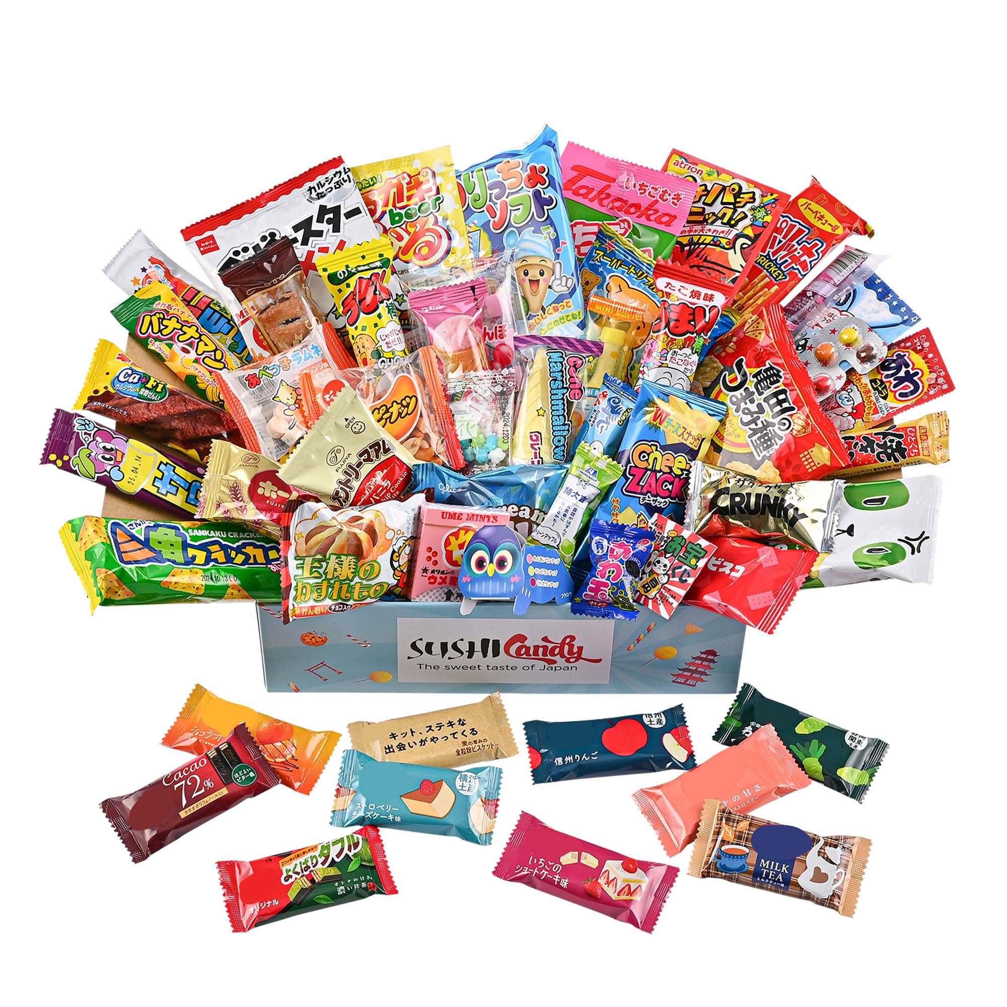 50 Japanese Candy & Snack box set 10 Japanese Kitkat assortment and 40 popular Sweets (GIFT BOX)