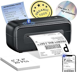 Phomemo Shipping Label Printer- 4x6 Bluetooth Thermal Address Label Printer for Small Business,Barcode Compatible with iPhone,Android,Windows,Mac,Chromebook,for Shopify USPS-Black
