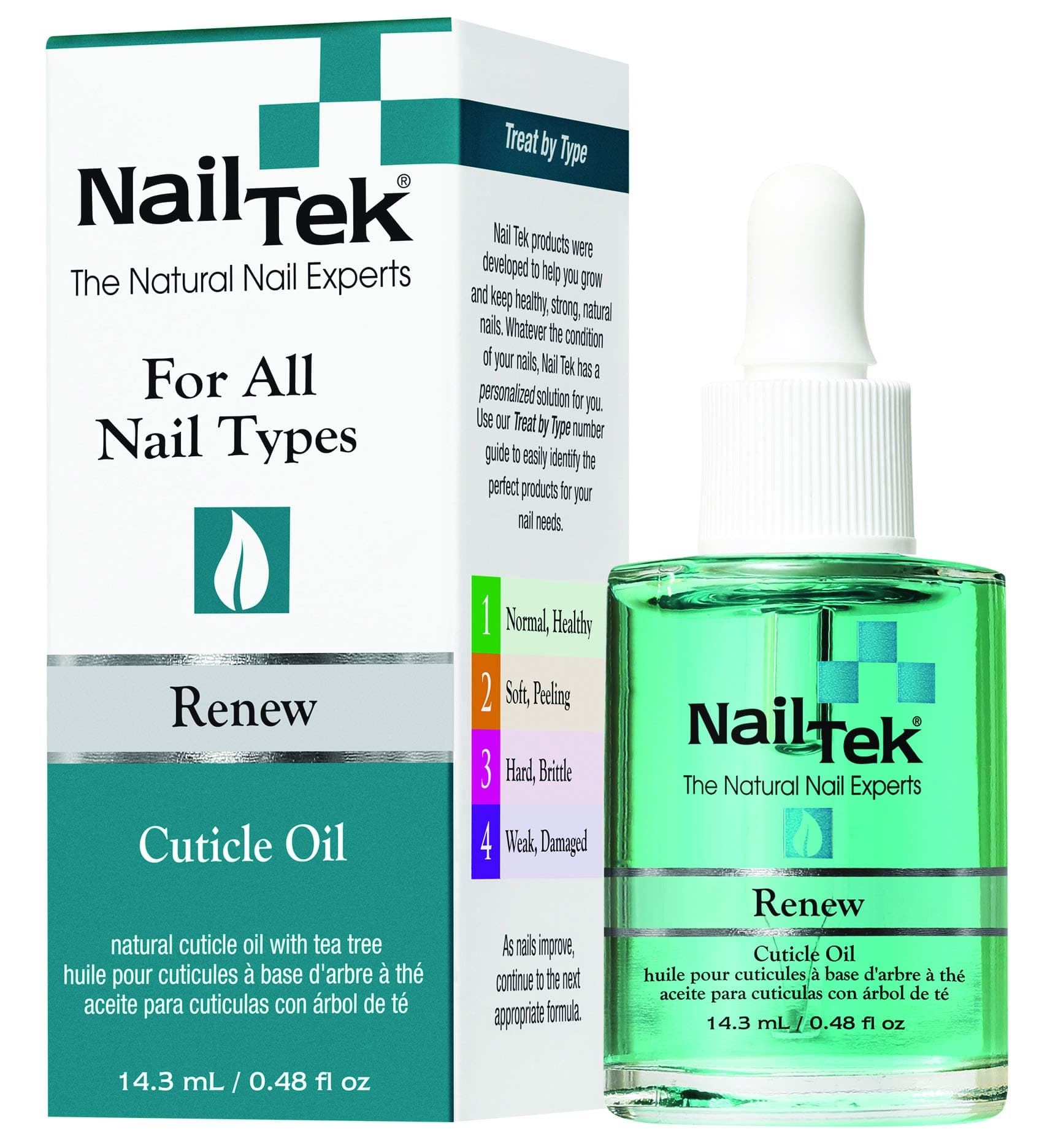 Nail Tek Renew Cuticle Oil with Tea Tree Oil and Vitamin E, 0.5 oz