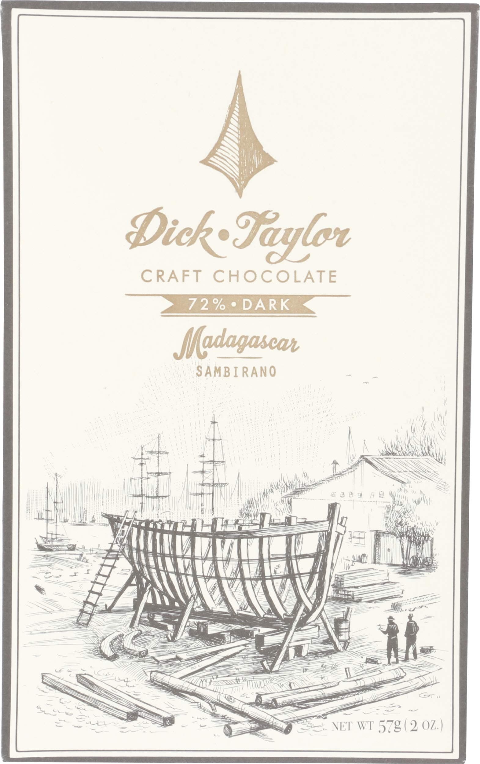 DICK TAYLOR CHOCOLATE 72% Madagascar Chocolate Bar, 2 OZ