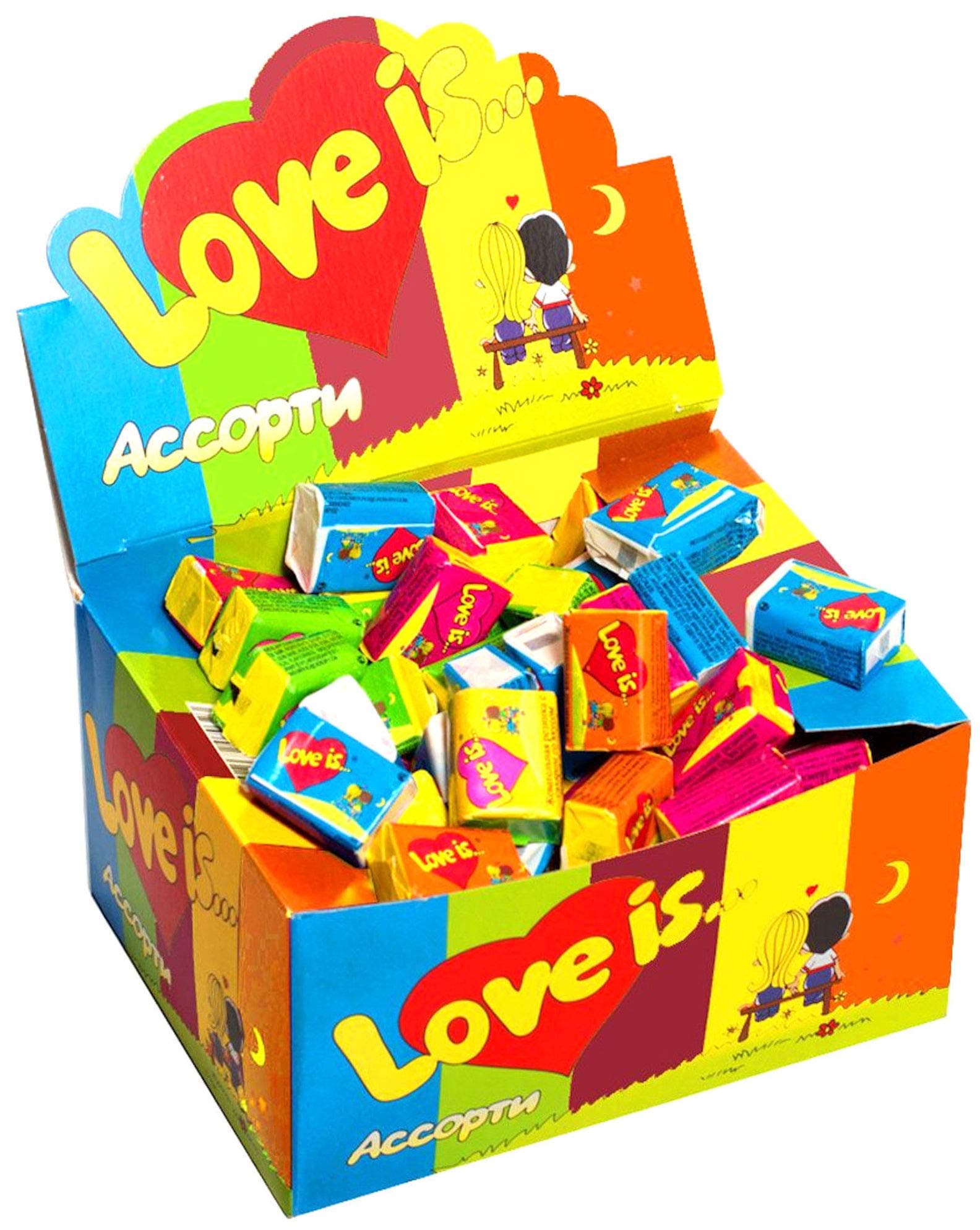 Love is Mix Kaugummi, 5 Geschmacksrichtungen, sortiert, komplette Box…