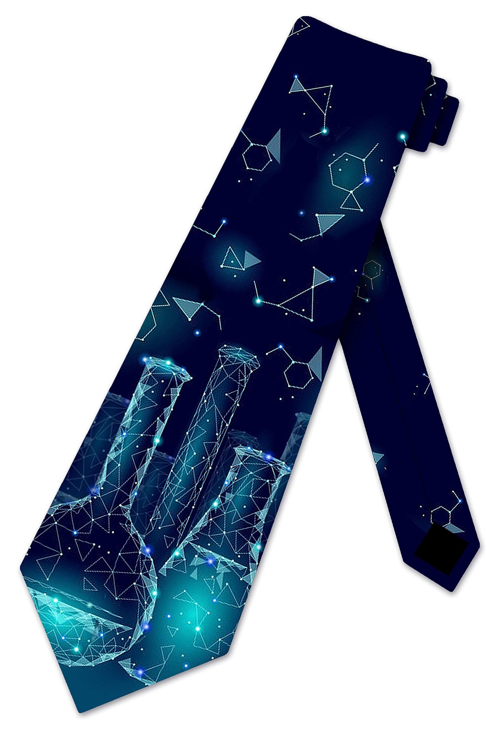 Chemistry Ties Mens Science Beakers Necktie, Black, One size