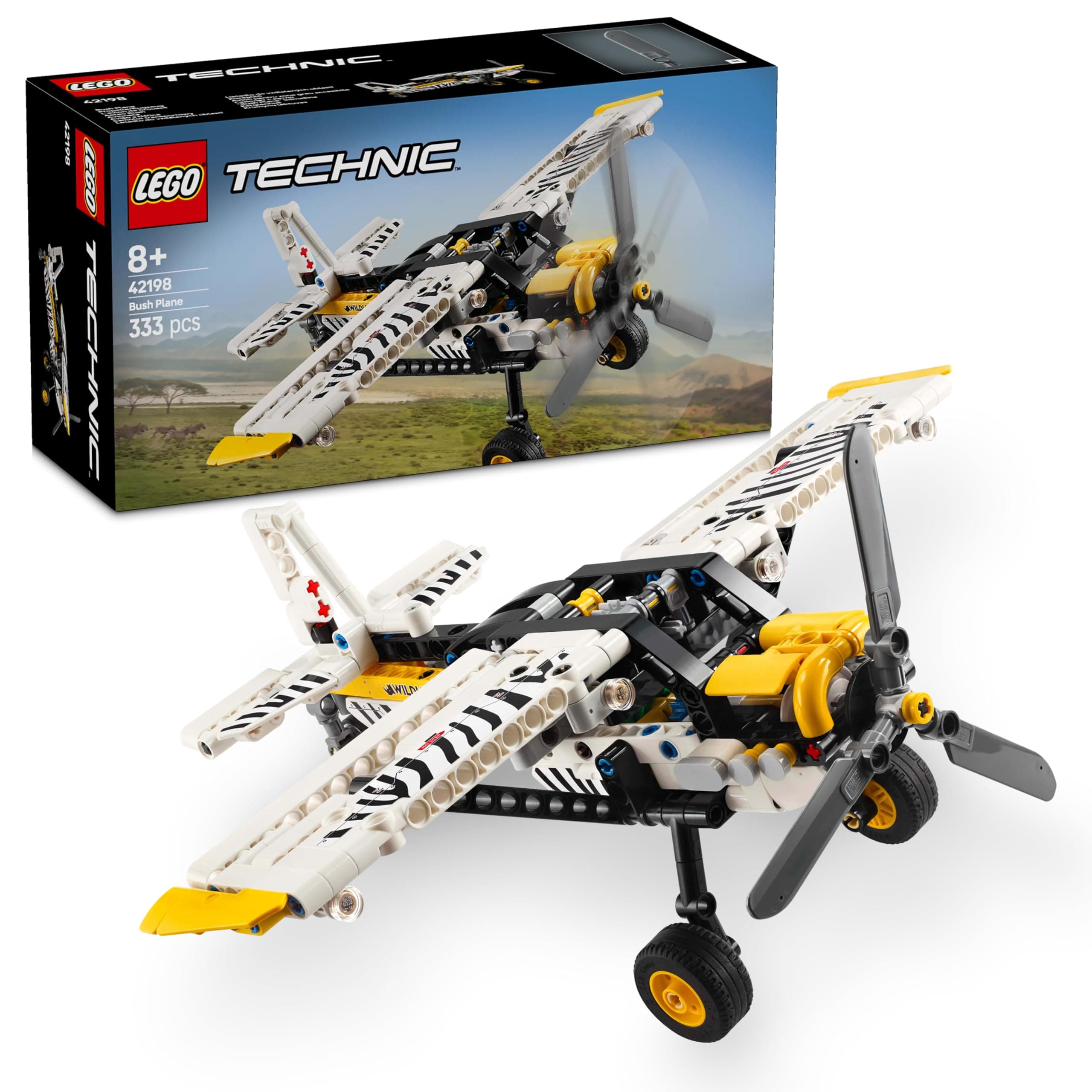 Technic Bush Plane Aircraft Toy Vehicle Gift Set for Kids 42198 Building Blocks Toys for 8+ Gift for Boys and Girls