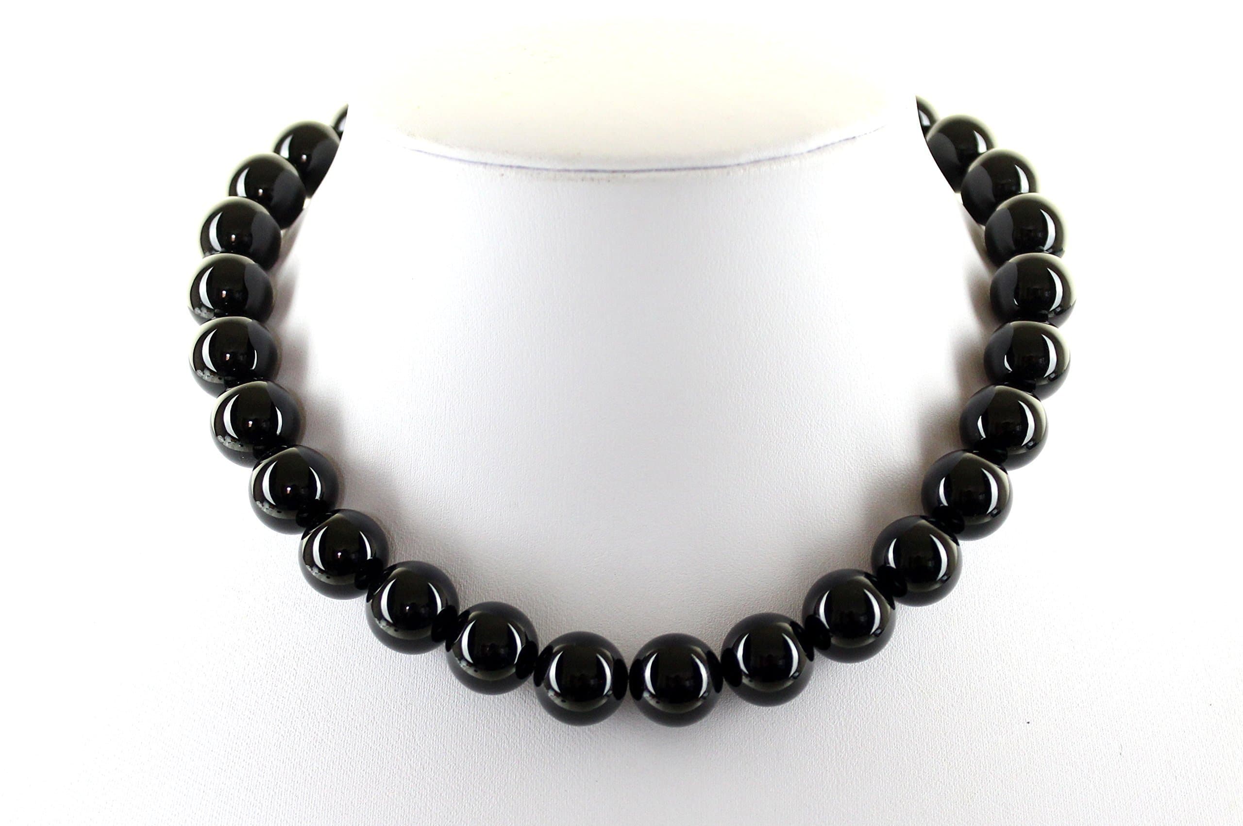 14mm Black Onyx Necklace 14mm Beads Various Lengths Available
