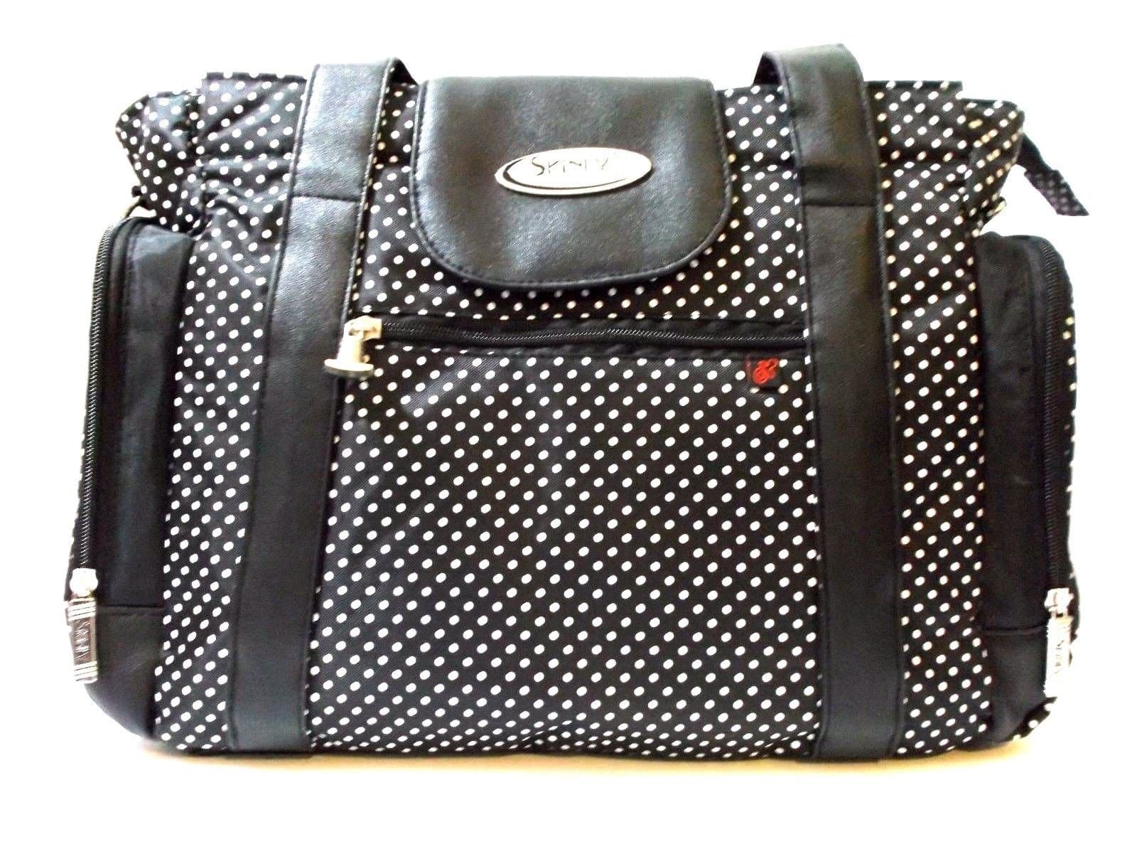 Black and White Skinly Small Dots Baby Diaper Bag Size Large - Free Shipping!