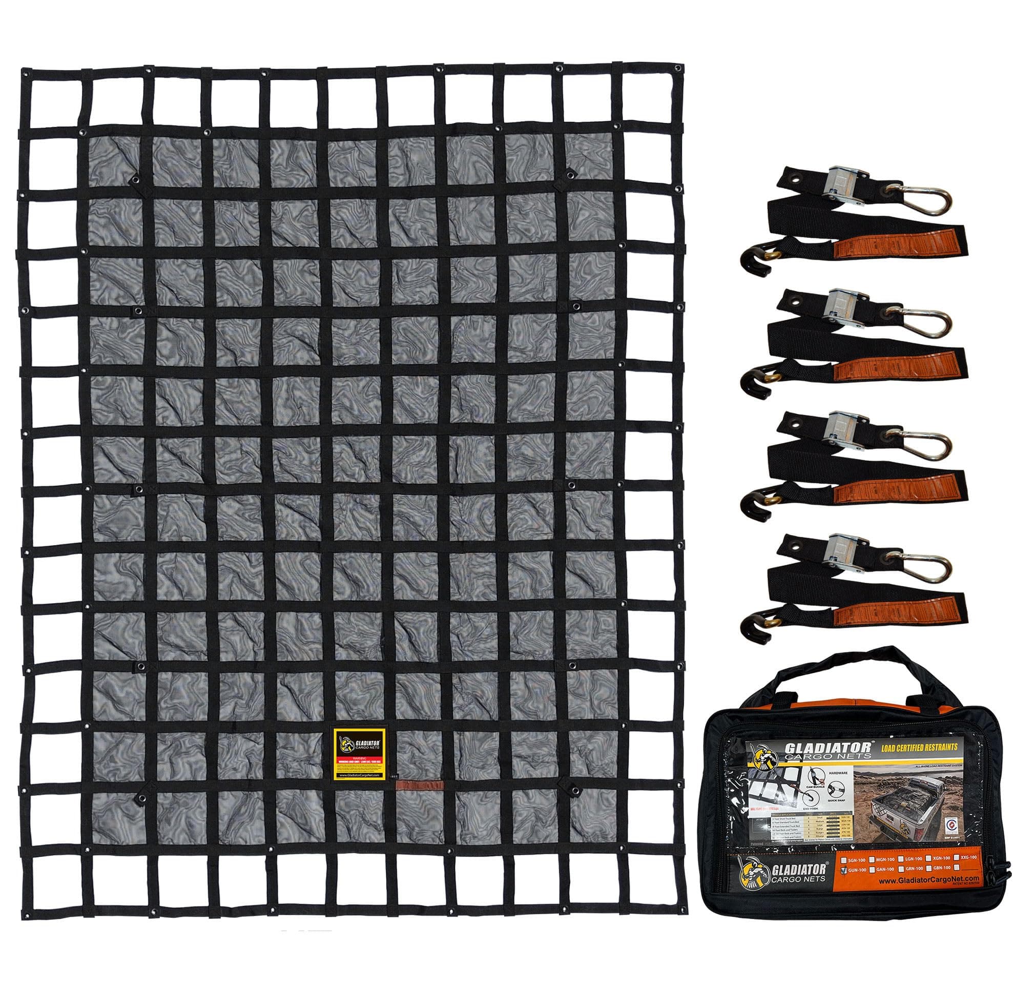 Gladiator Cargo Nets - Heavy Duty Trailer Cargo Net - (SUT-100) - 7.3' x 9.3' (for 5x8 ft Trailers)