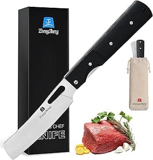 Folding Chef Knife 4.8" Sharp 440A Stainless Steel Blade G10 Handle Pocket Foldable Kitchen Knife Utility Knife for Outdoor Camping Cooking