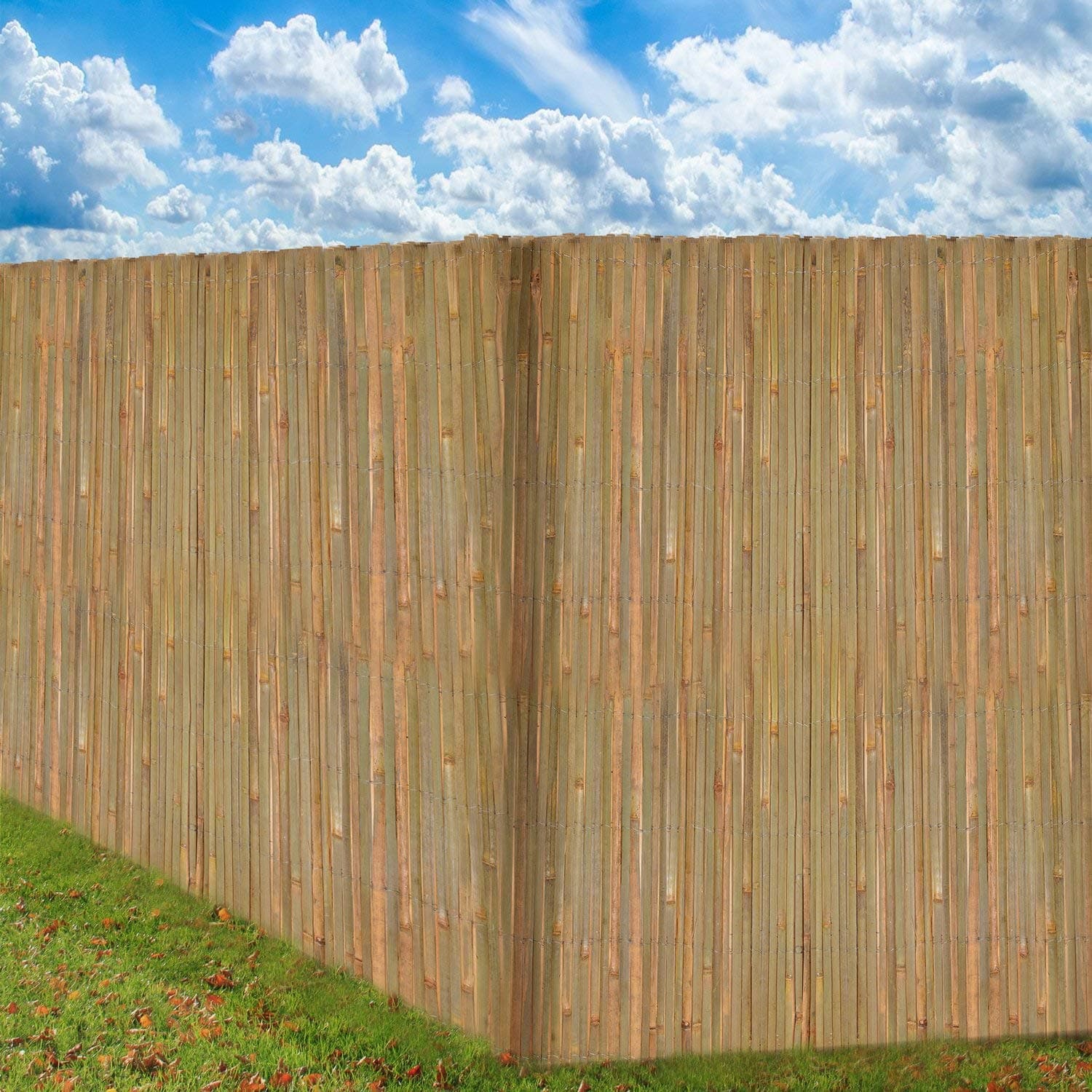 FB FunkyBuy® Natural Slatted Fence Panel Peeled Reed Fencing Screening Roll Screen Garden Outdoor Privacy -1m x 4m