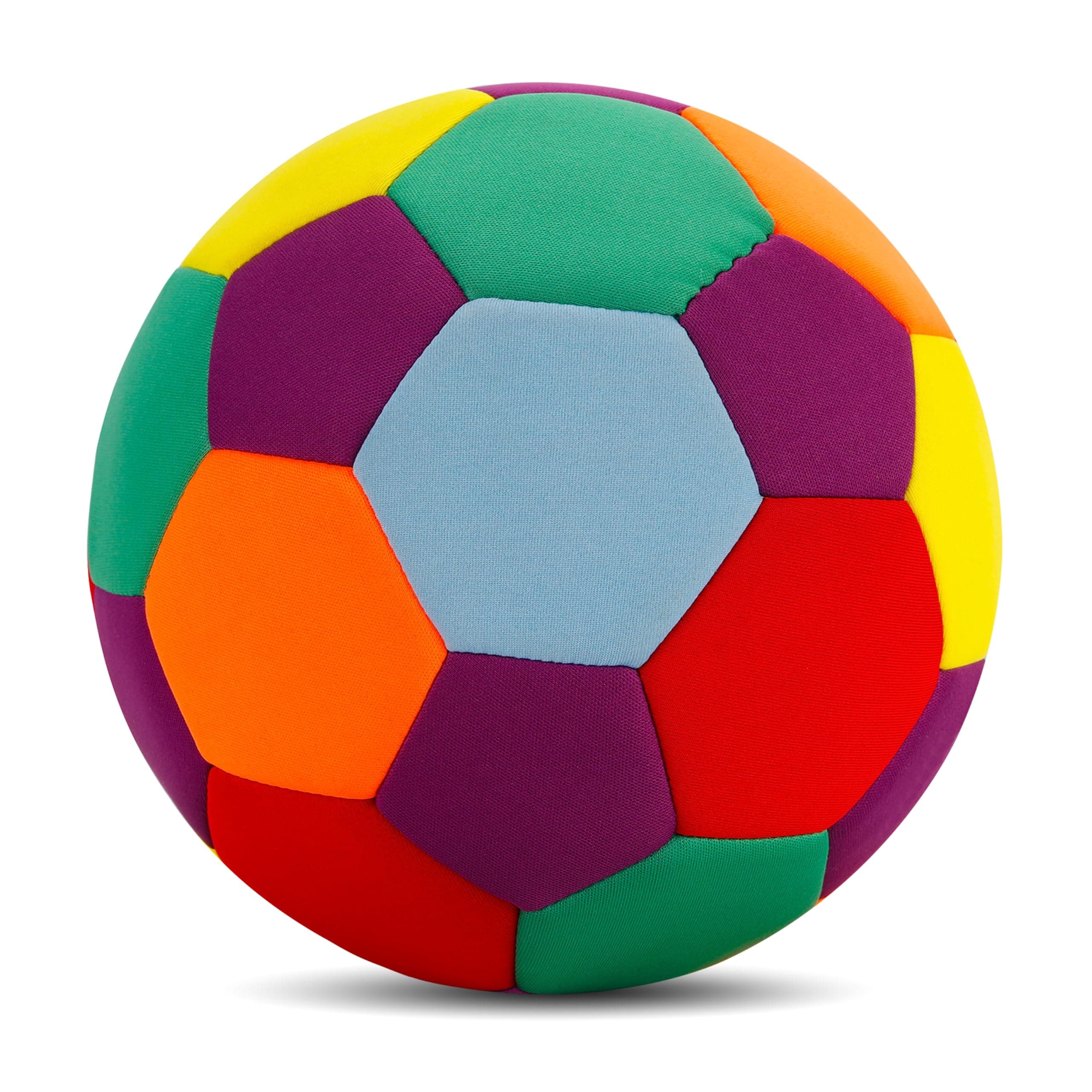 LINKBOY Multicolor Soft Indoor Soccer Ball for Toddlers, Size 4 – Safe Foam Ball for Kids to Kick and Play in The House