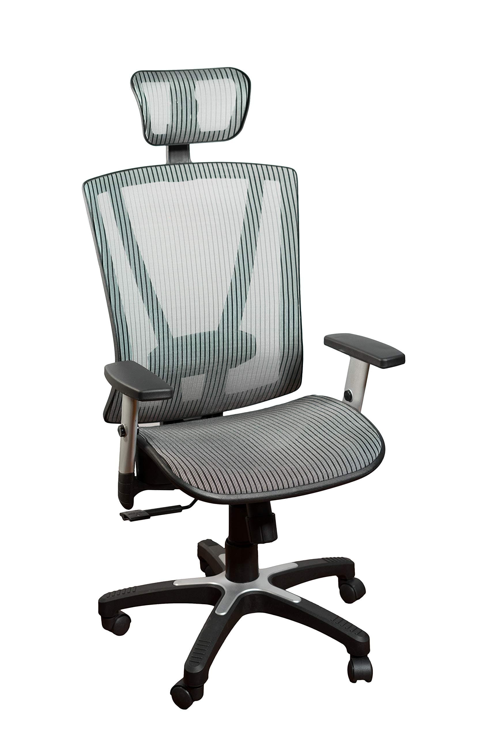 ErgoMax,MSH112GR Ergonomic Height Adjustable Home Office All Mesh Desk Chair, Lumbar Support & Back Relief Breathable Chair, 53 Inch Max, Gray
