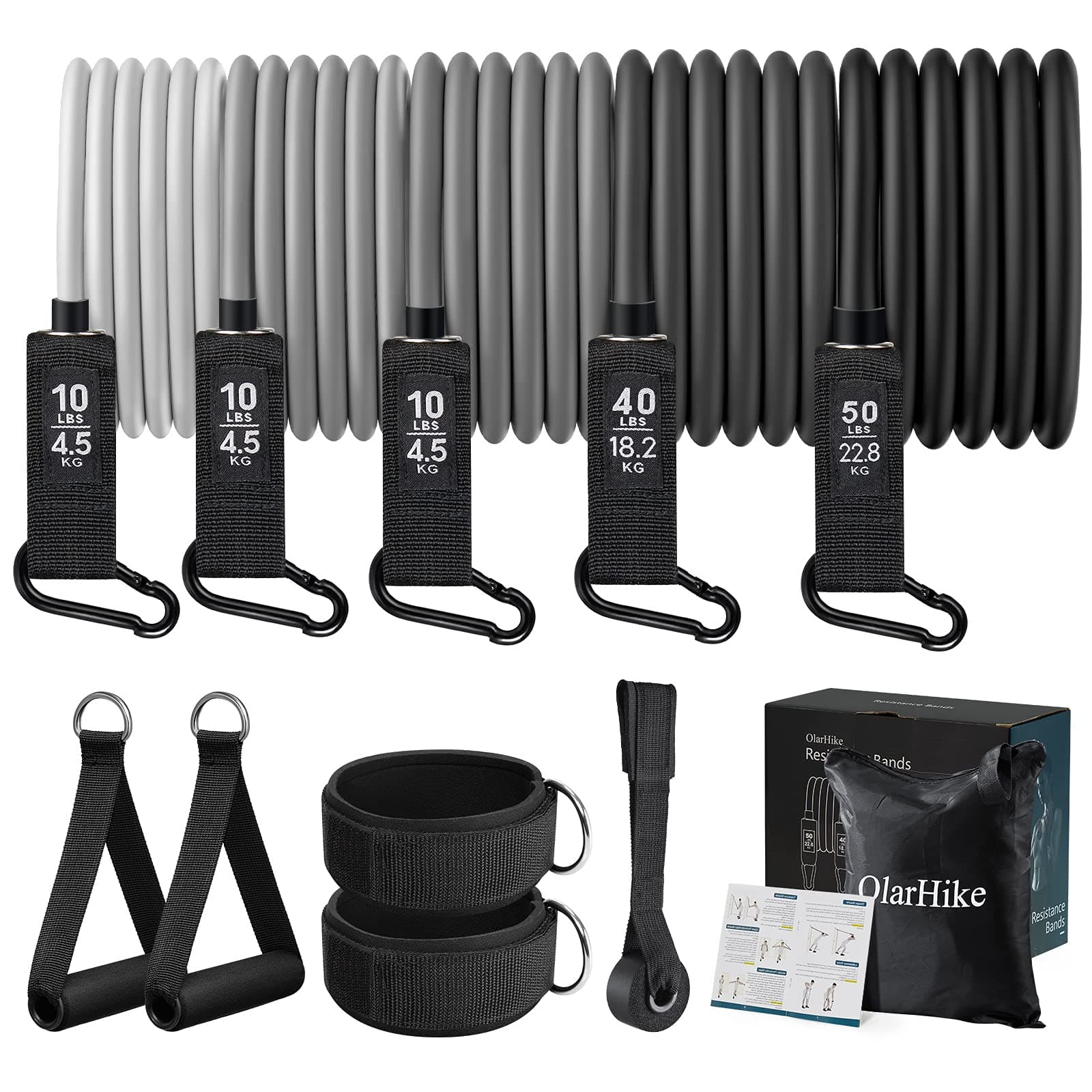 OlarHike Resistance Bands Set, Exercise Bands for Men and Women, Workout Bands with Handles for Working Out, Fitness