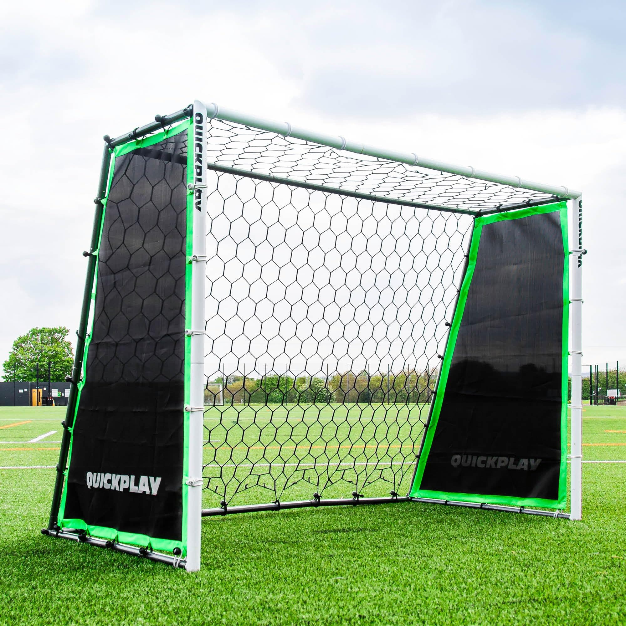 QUICKPLAY Tekkers GS Trainer 3-in-1: Rebounder and 7x5ft goal for powerful practice, large and responsive rebound net for high-pass, low-pass and shooting training