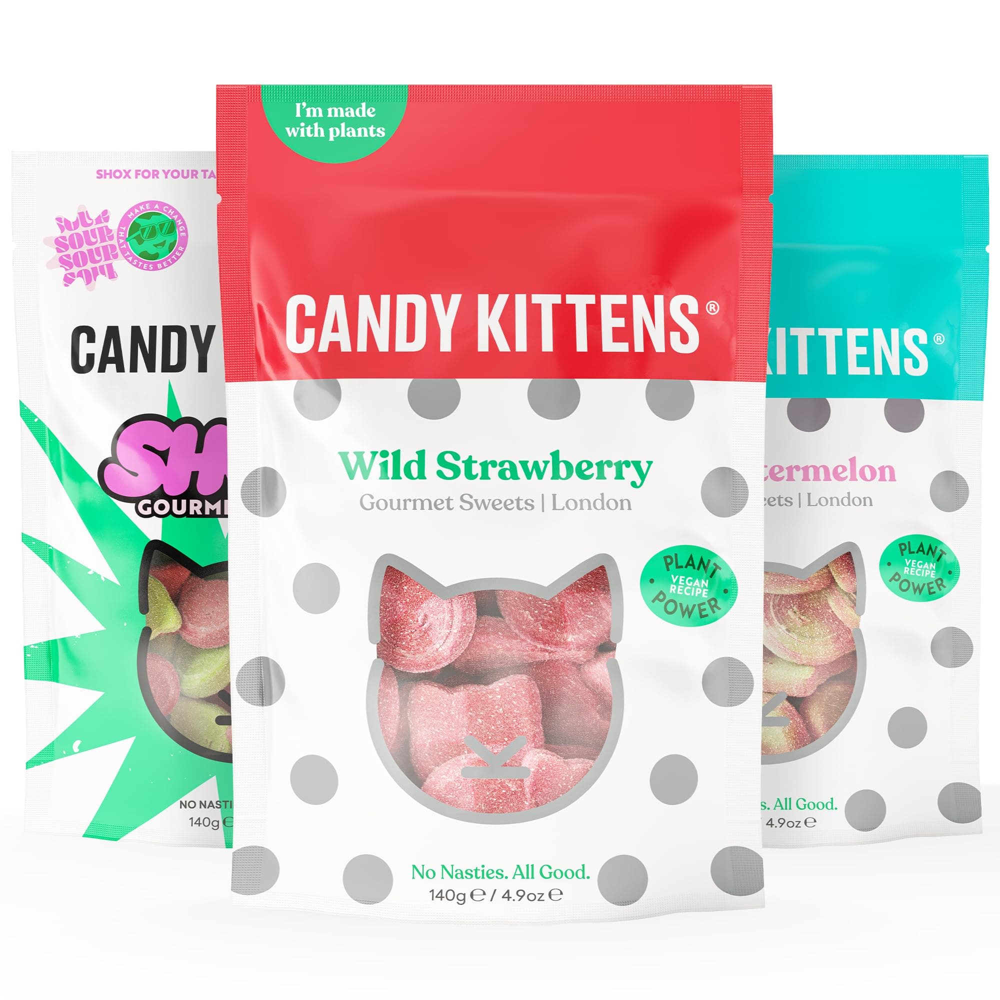 Candy Kittens Vegan Sweets MINI-LUXE Selection (3 x 140g), Vegan Chewy Sweets...