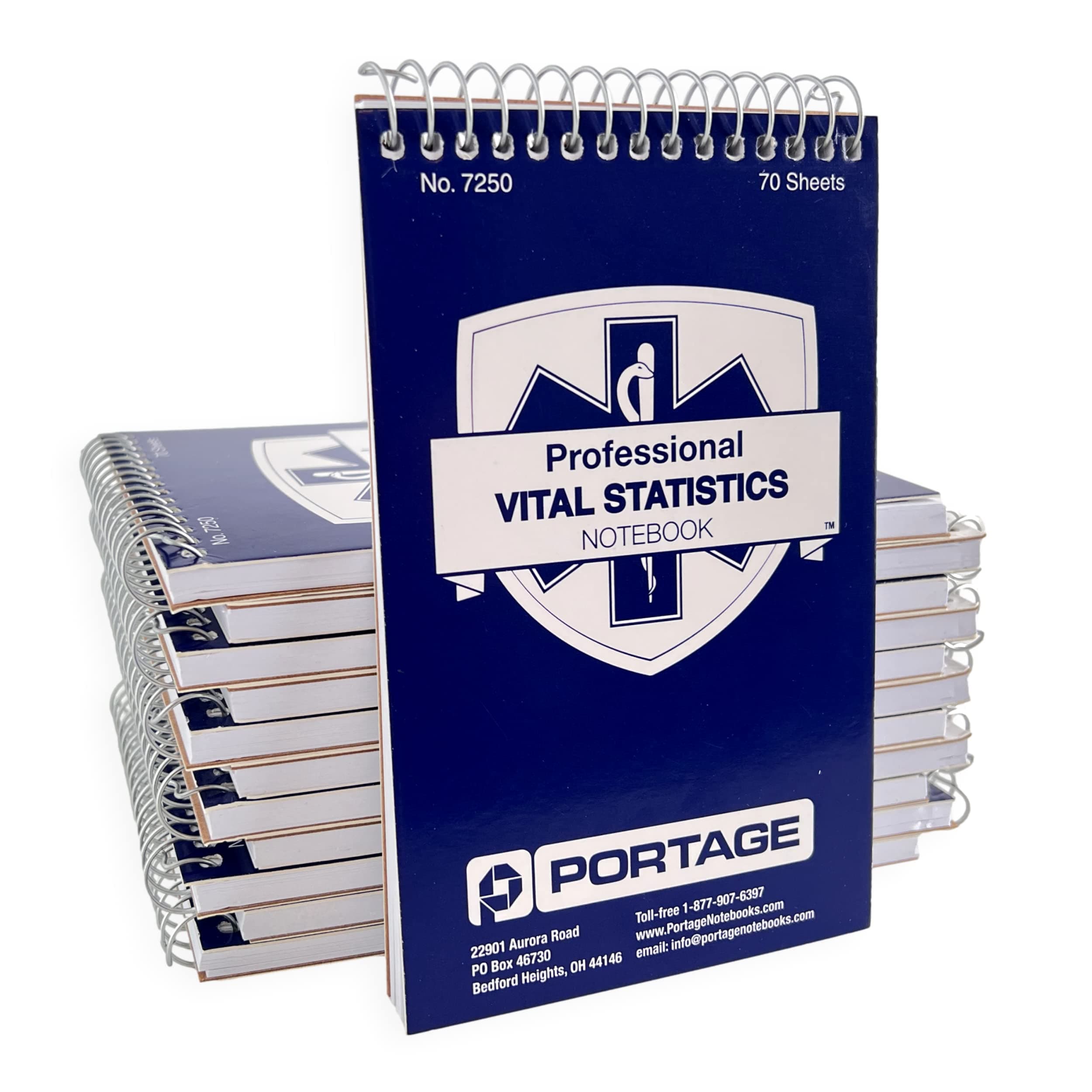 EMT/First Responders Vital Statistics Notebook – 6” x 3.75” Medical Notebook for Vital Signs and Additional Patient Information – 840 Sheets (12 Pack)