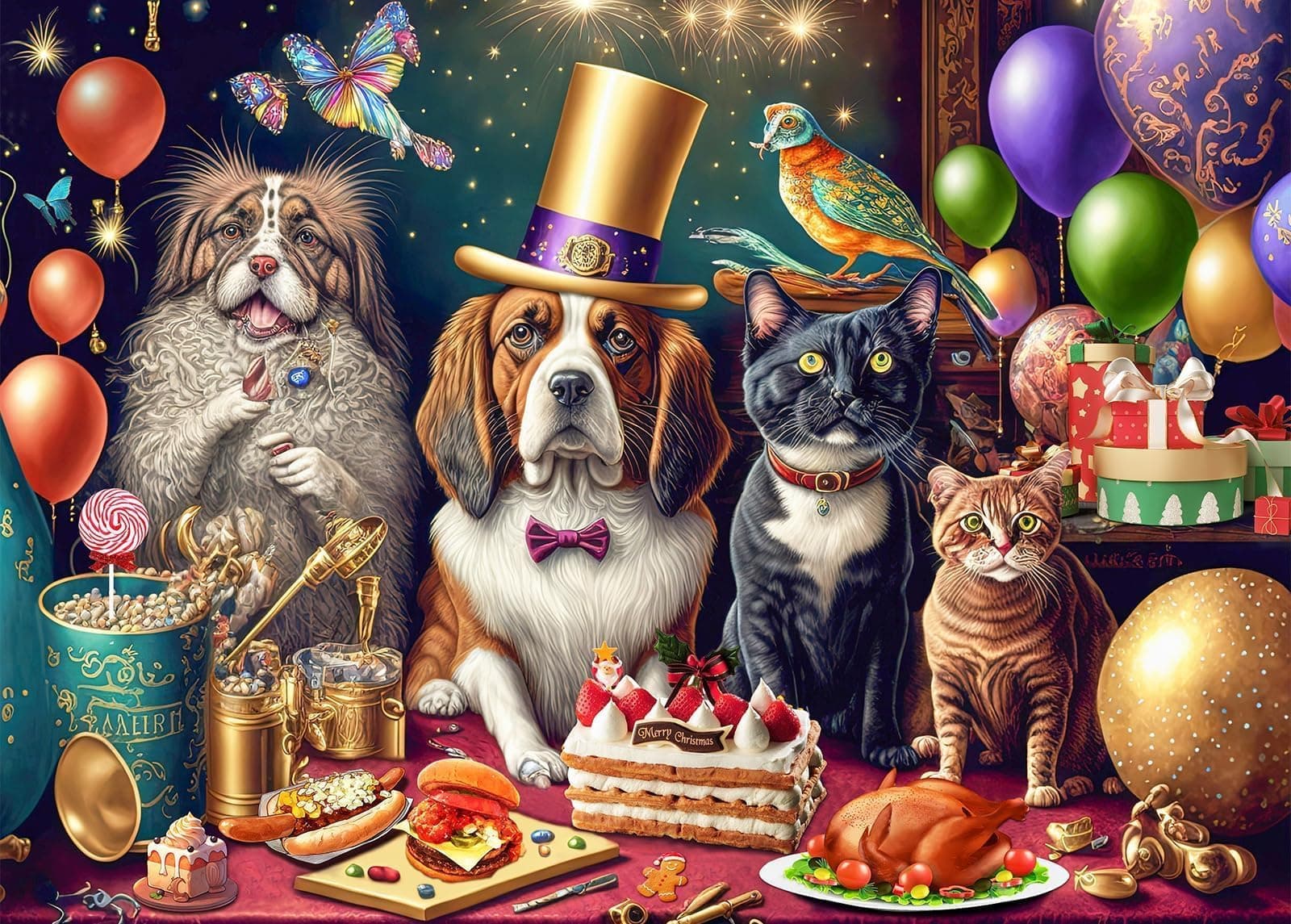 HUADADA Jigsaw Puzzles for Adults 1000 Pieces, Family Dinner Interlock Perfectly Letter on Back No Dust, Home Decor Birthday Party Toy for Men Women Elders Seniors (27.5"x19.6"), 1:1 Poster