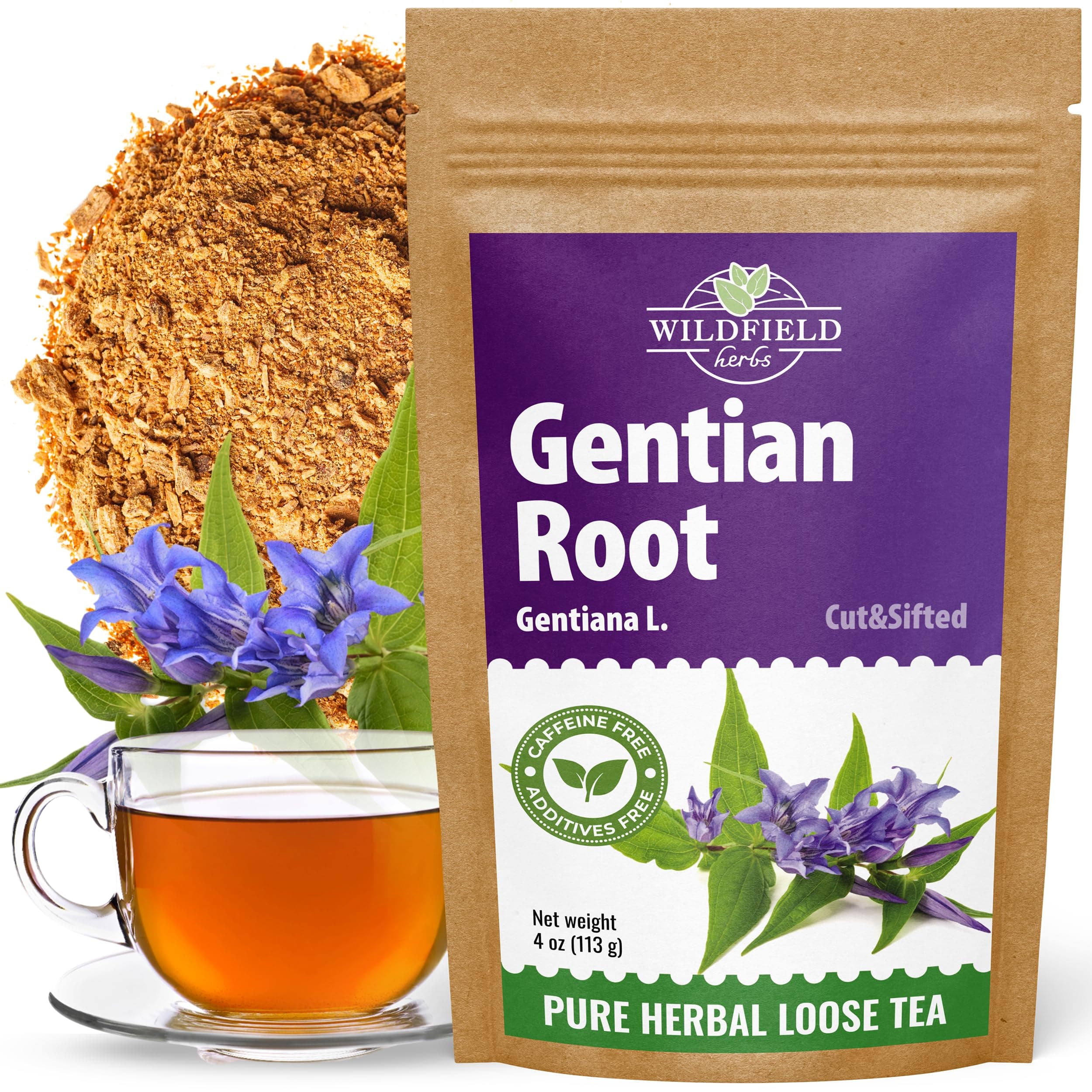 4 oz. Gentian Root Dried Gentian Root Herbal Tea (Gentiana Lutea) - 113g Raiz De Genciana