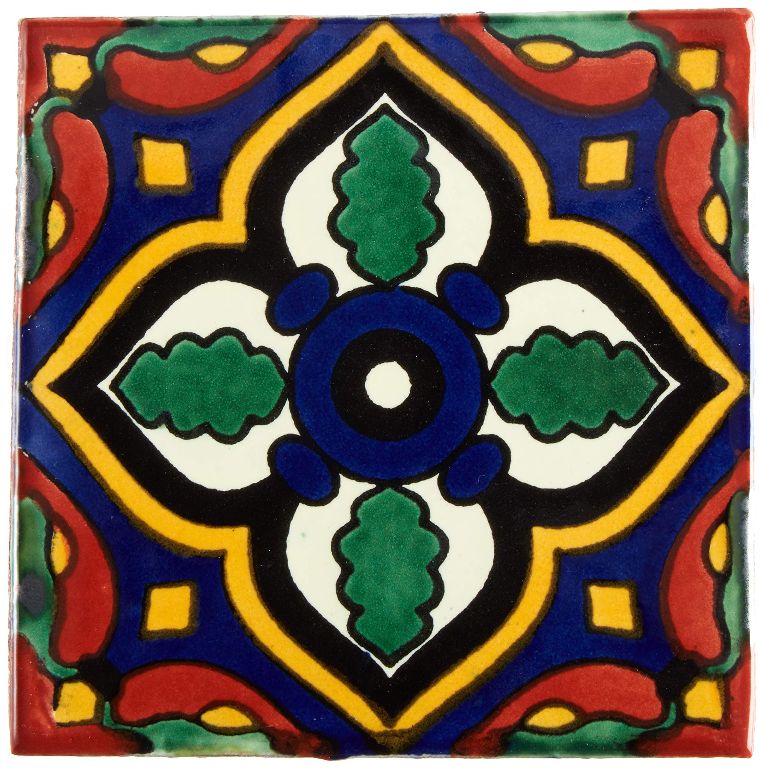 Ceramic Talavera Mexican Tile 4x4", 9 Pieces (NOT Stickers) A1 Export Quality! - EX65A
