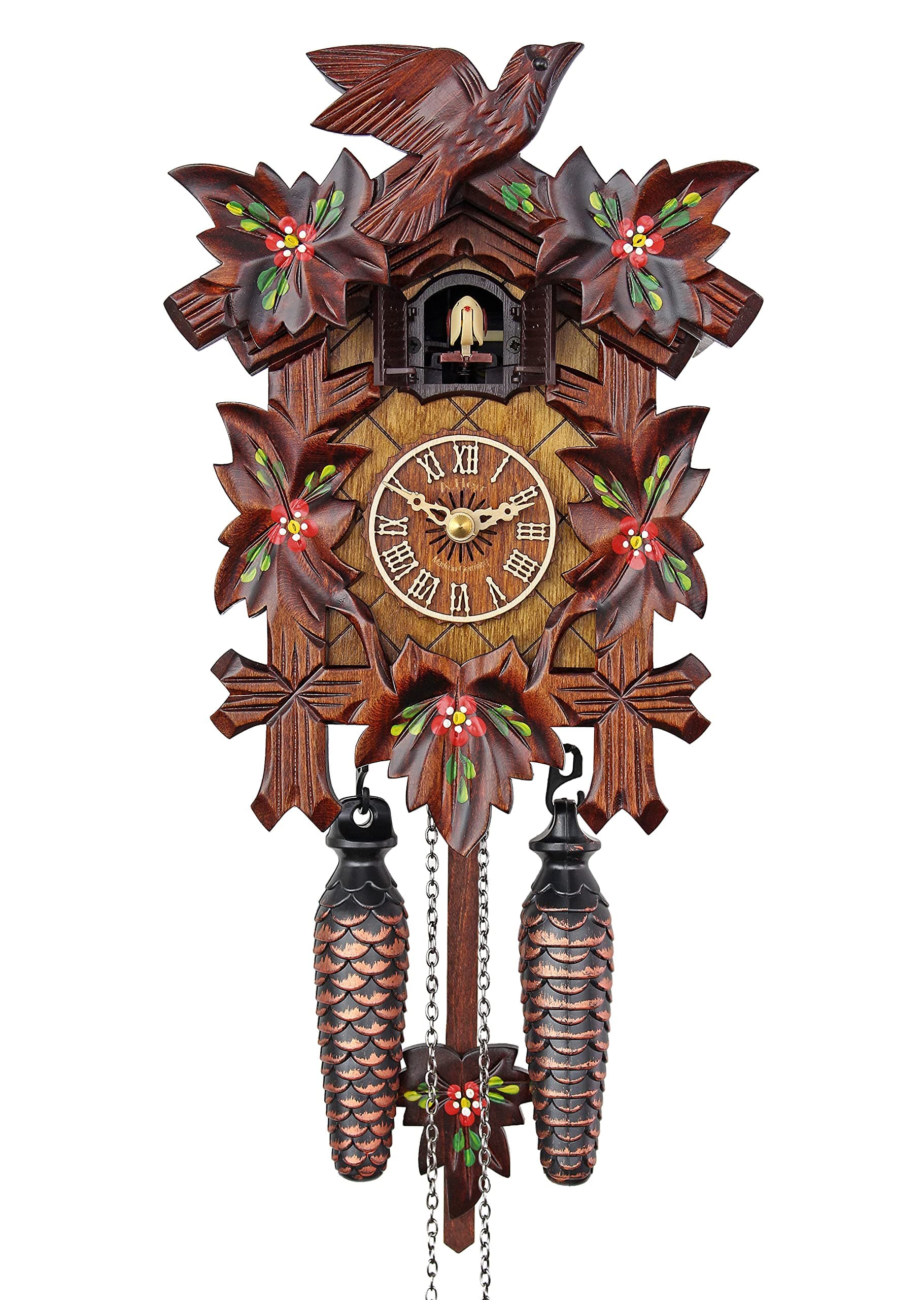 HerrZeit by Adolf Herr Quartz Cuckoo Clock - Spring Flowers AH 40/6 QM