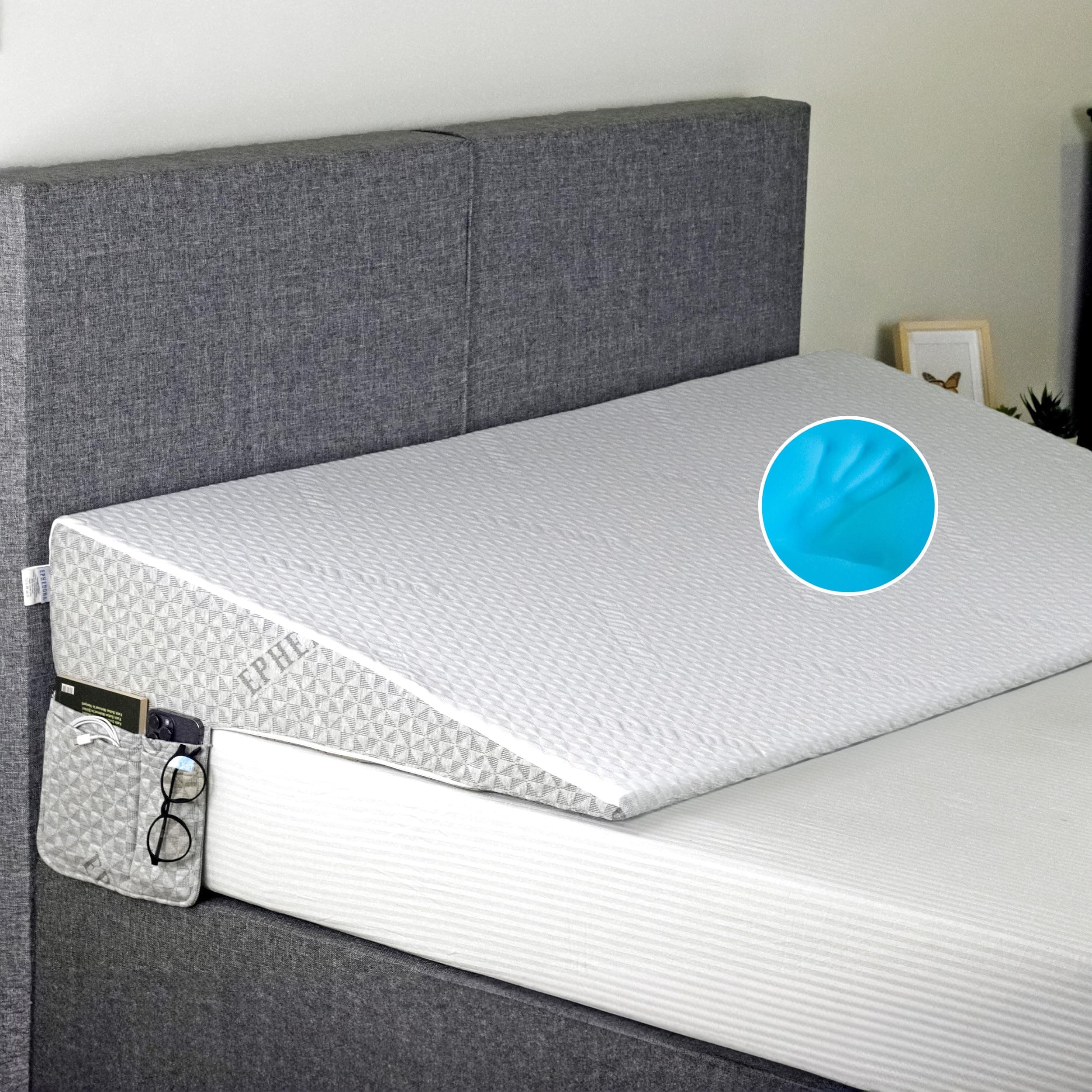 Bed/Mattress Wedge for Acid Reflux, Queen Bed Wedge, 7.5 inch Head Riser Incline Topper, Making Mattress Inclined, Memory Foam Top Mattress Lifter & Elevator