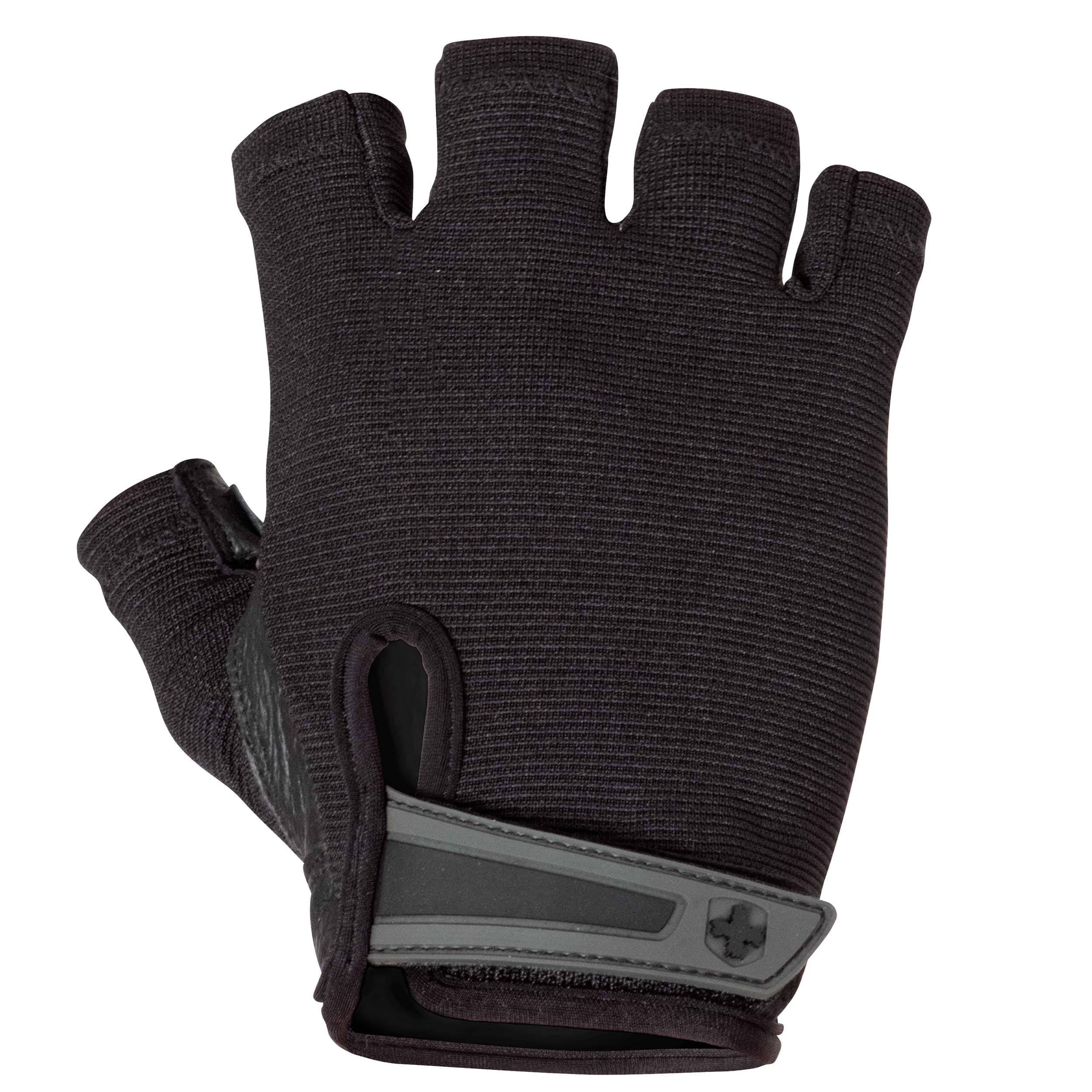 Power Non-Wristwrap Weightlifting Gloves with StretchBack Mesh and Leather Palm