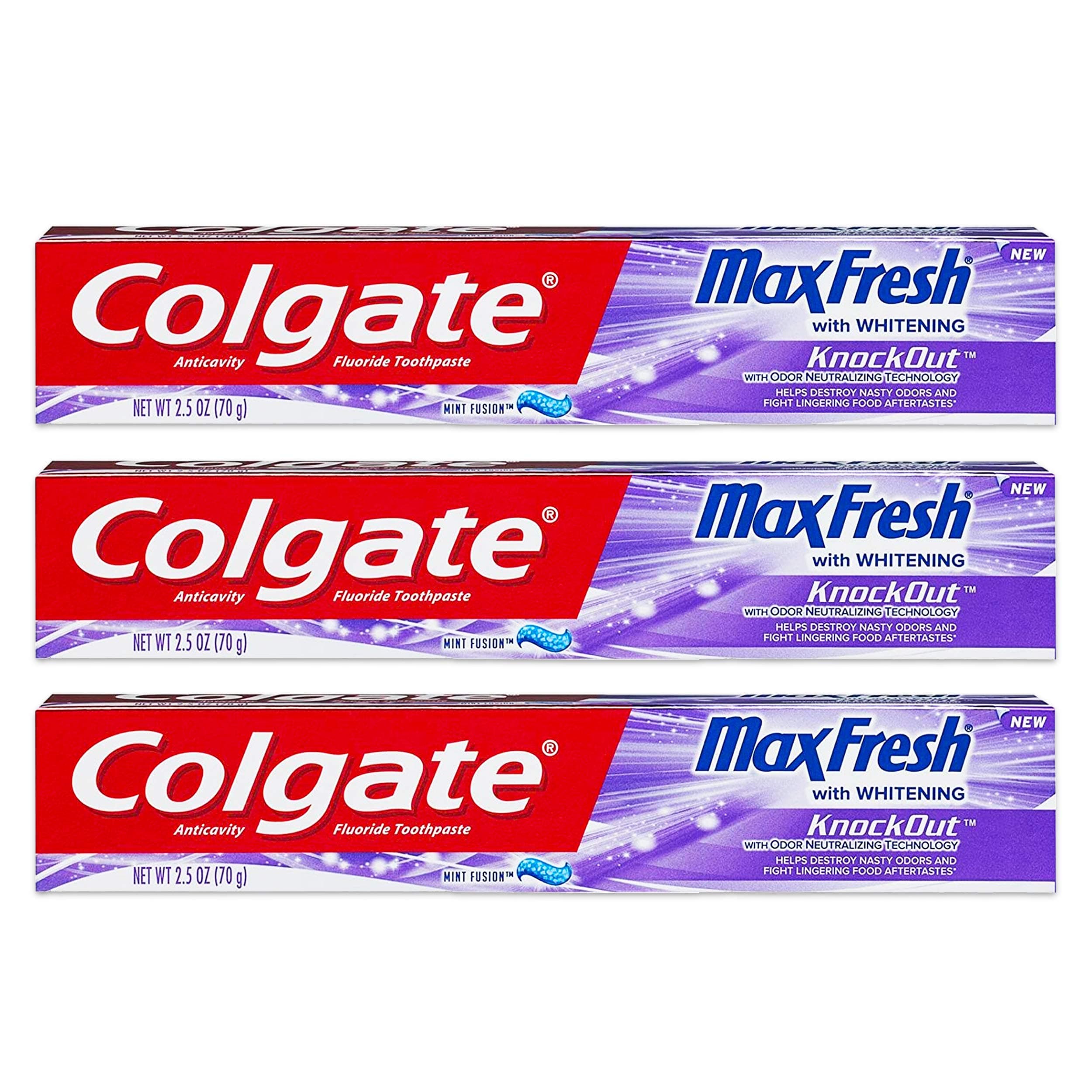 Max Fresh Knockout Gel Toothpaste, 2.5 Ounce Pack Of 3
