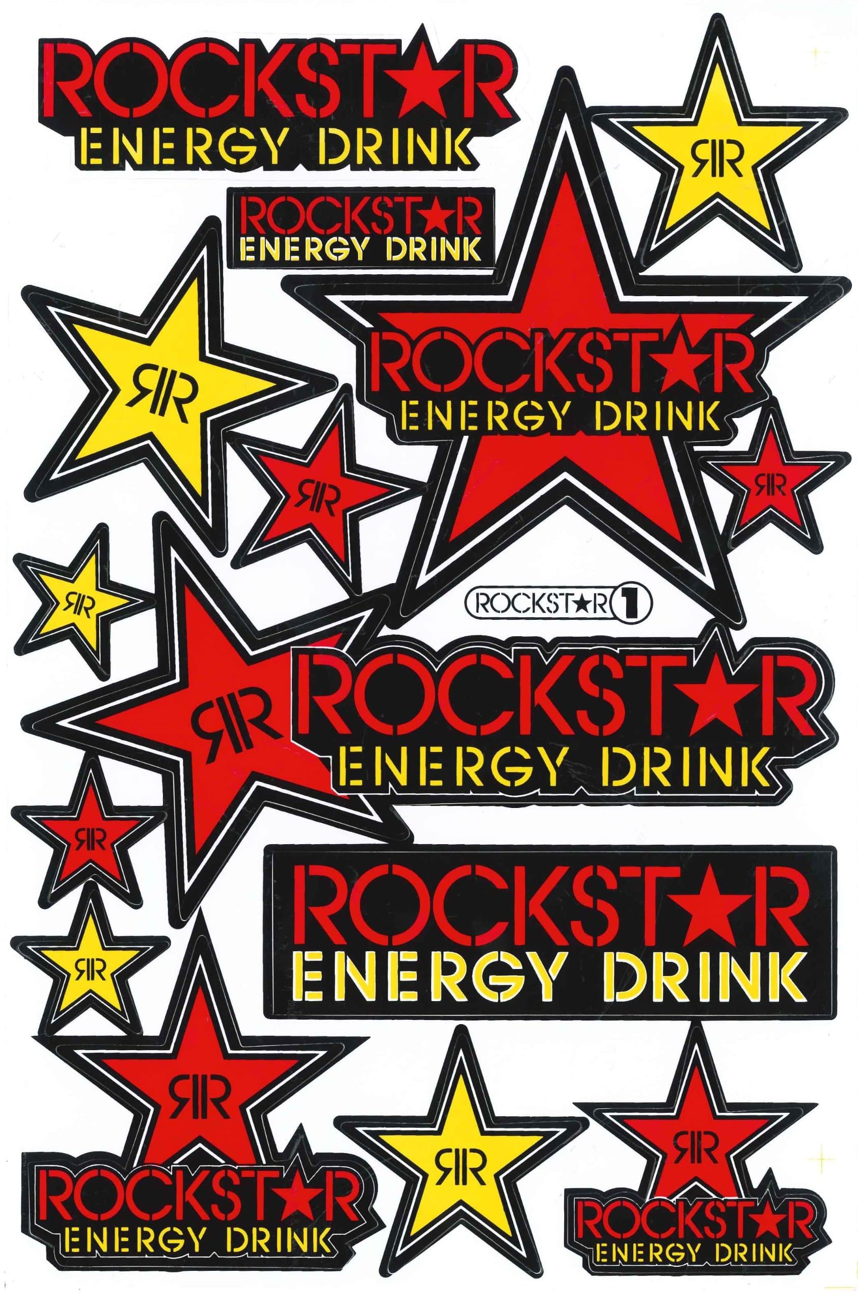 Rockstar Energy Drink Motocross Racing Decal Sticker Sheet