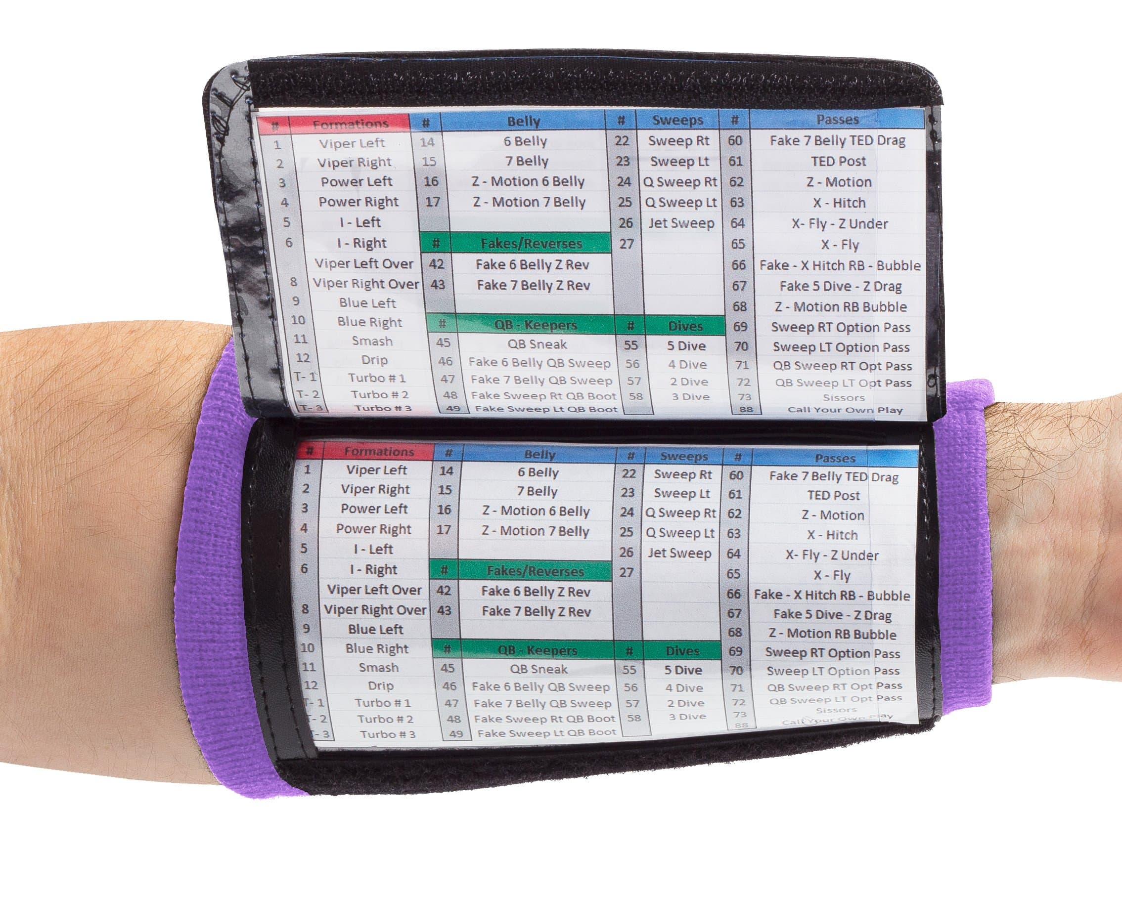 Football Play Wristbands - Youth Quarterback Gear - Wristband Playbook - Softball Wristbands for Signs