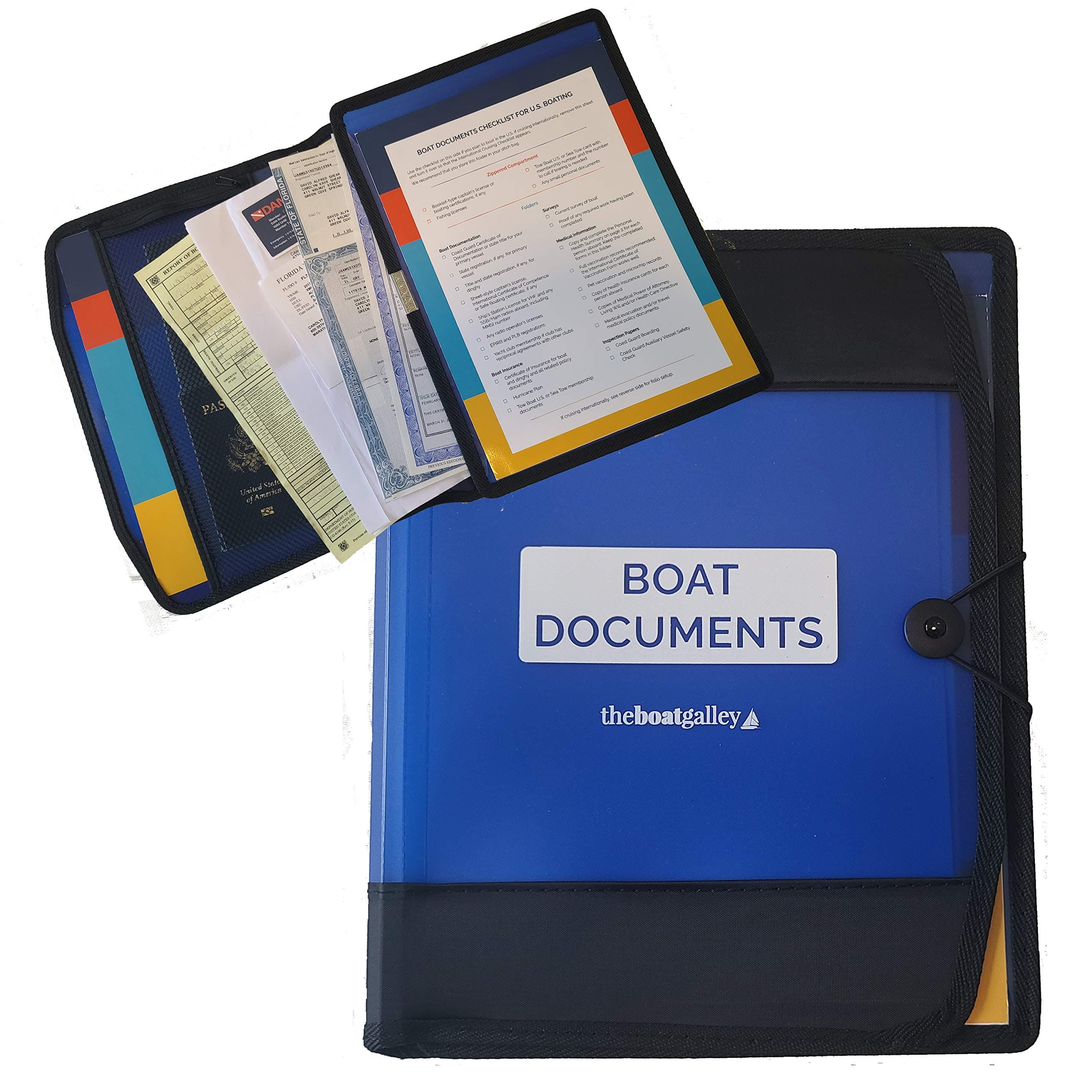The Boat Galley Documents Organizer - Large Size Waterproof Case for Papers - Keep All Documents Safe and Organized - (Blue)
