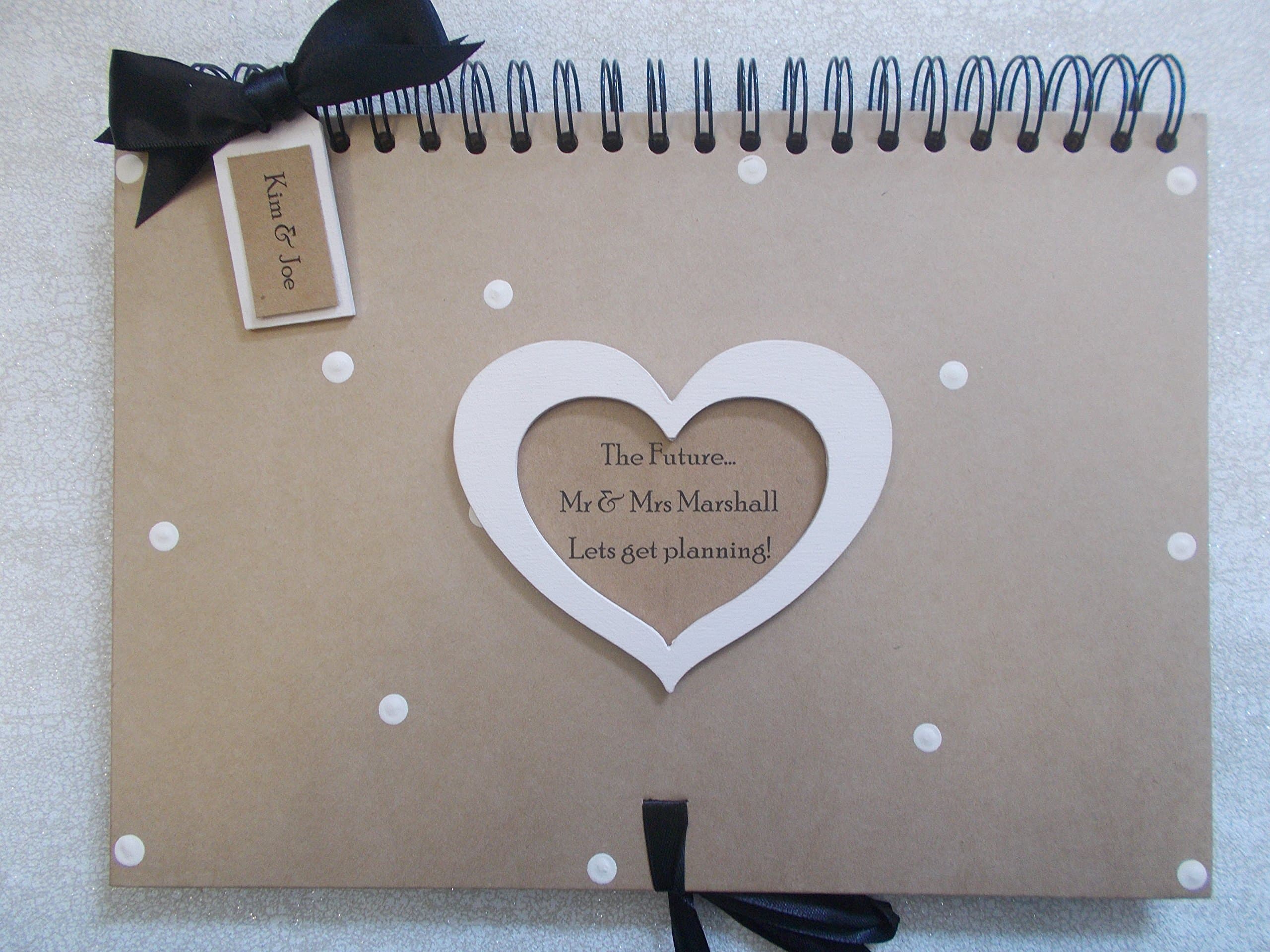 Personalised Handcrafted Large A4 Vintage Heart Wedding Planner Scrapbook Album