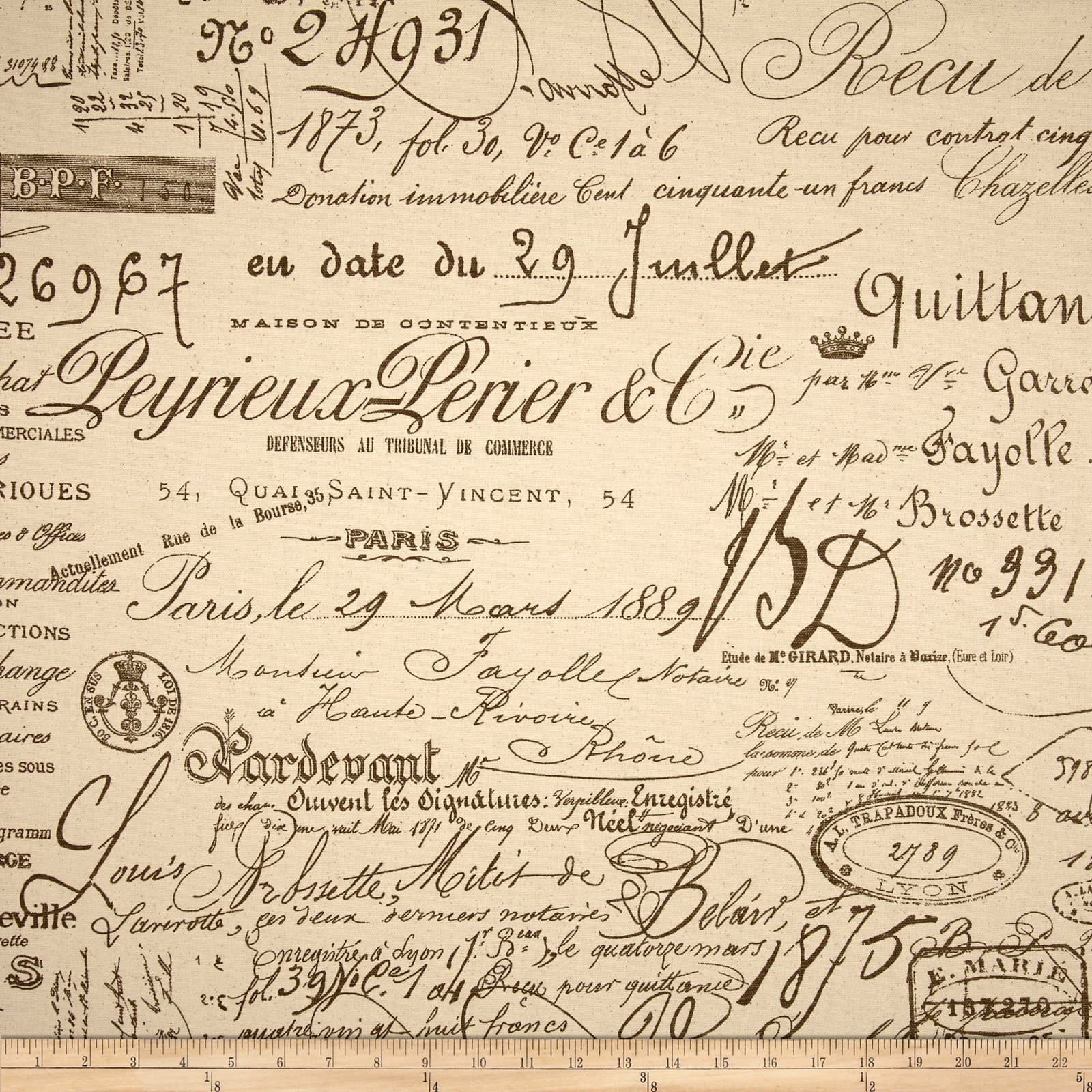 Lacefield Designs Lacefield Document Sepia Fabric by The Yard