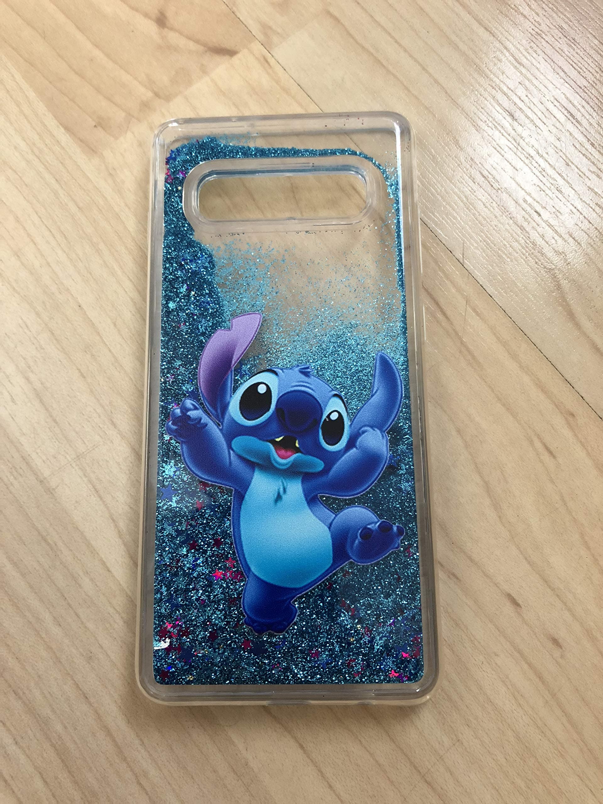 Galaxy S10 Plus Case, Stitch Sparkle Liquid Glitter Quicksand Case For Galaxy S10 Plus