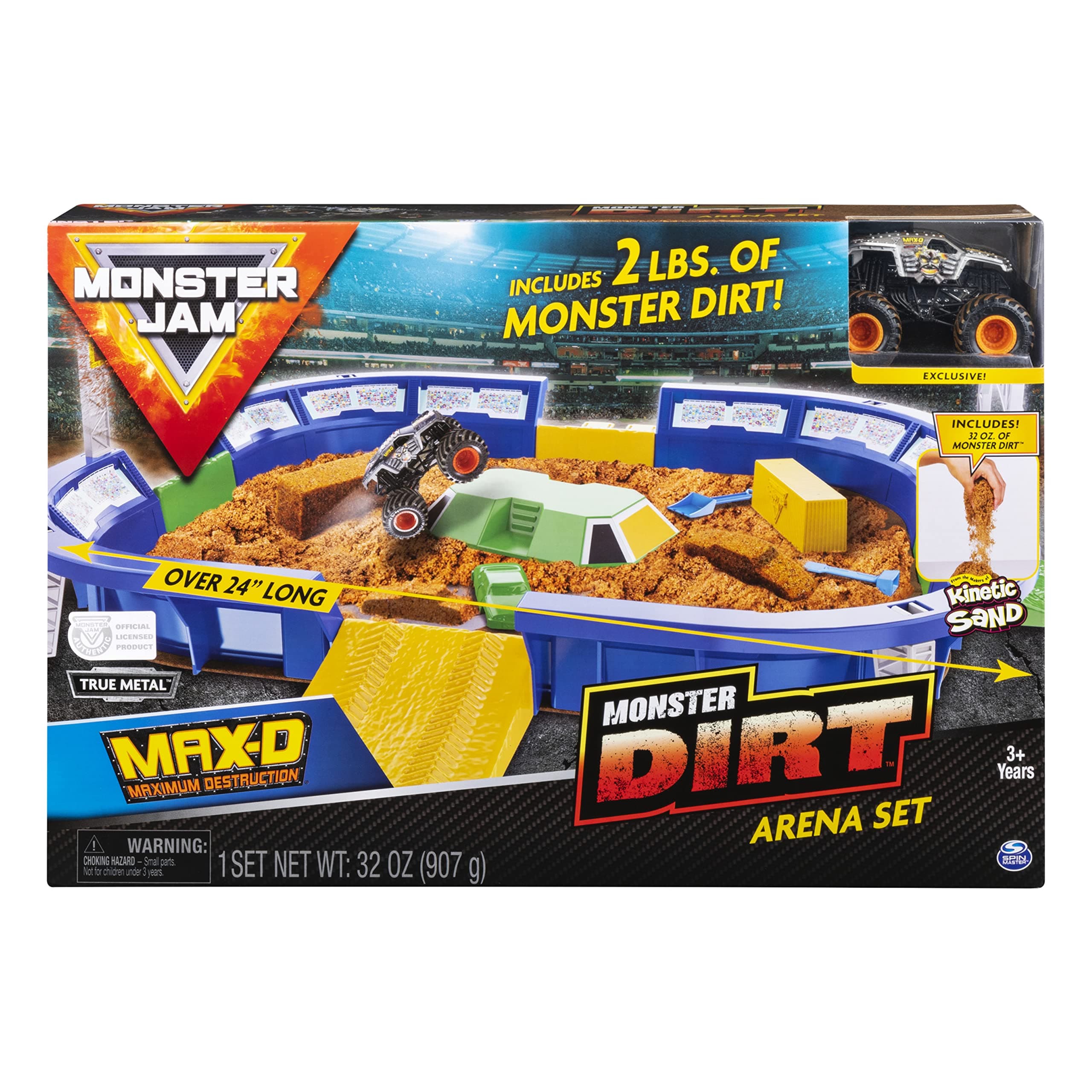 Monster Dirt Arena 24-Inch Playset with 2lbs of Monster Dirt and Exclusive 1:64 Scale Die-Cast Monster Jam Truck