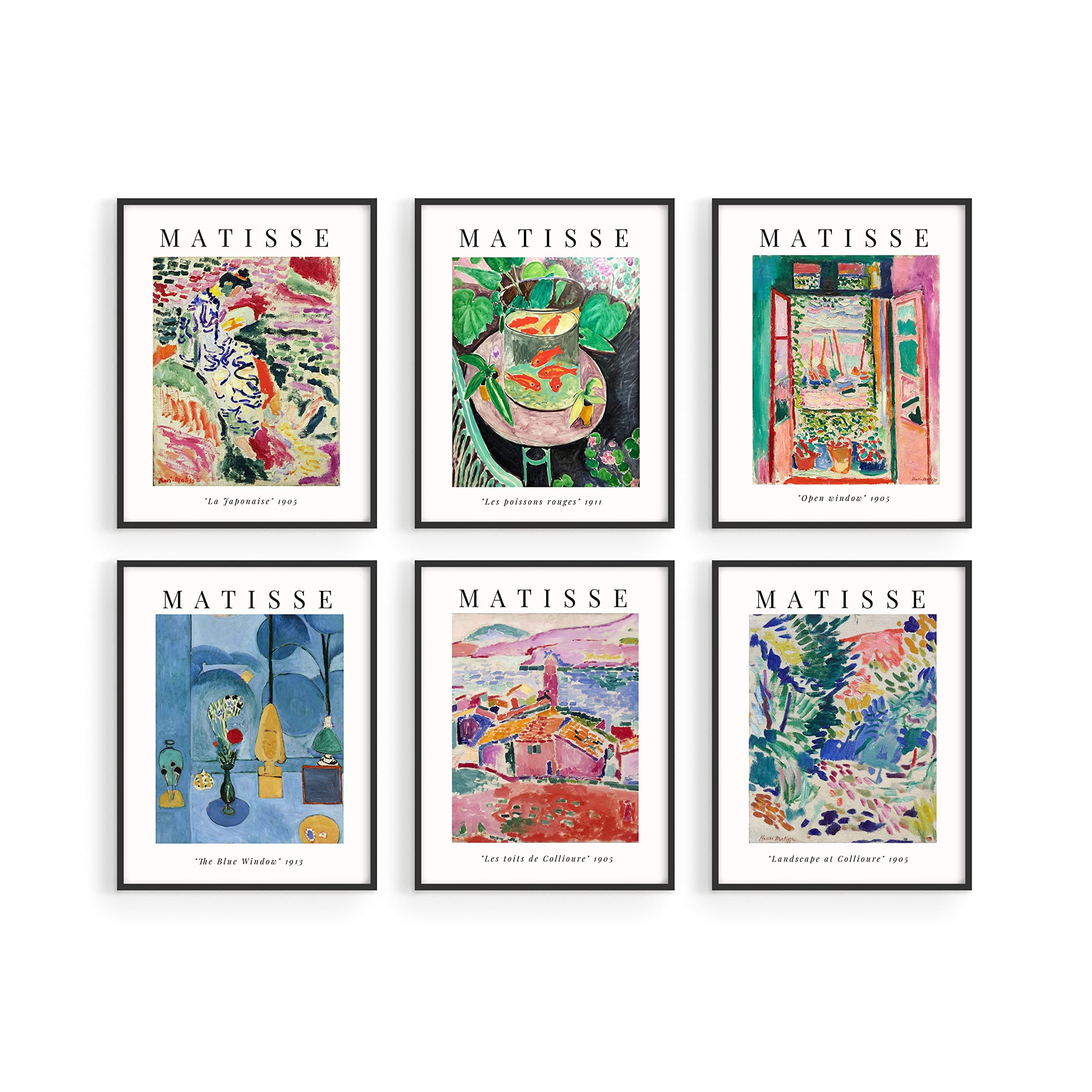 HAUS AND HUES Aesthetic Posters, Matisse Poster - Set of 6 Matisse Wall Art, Wall Posters Aesthetic, Matisse Prints, Art Exhibition Poster, Mattise Art, Summer Matisse Art Print (11" x 14", UNFRAMED)