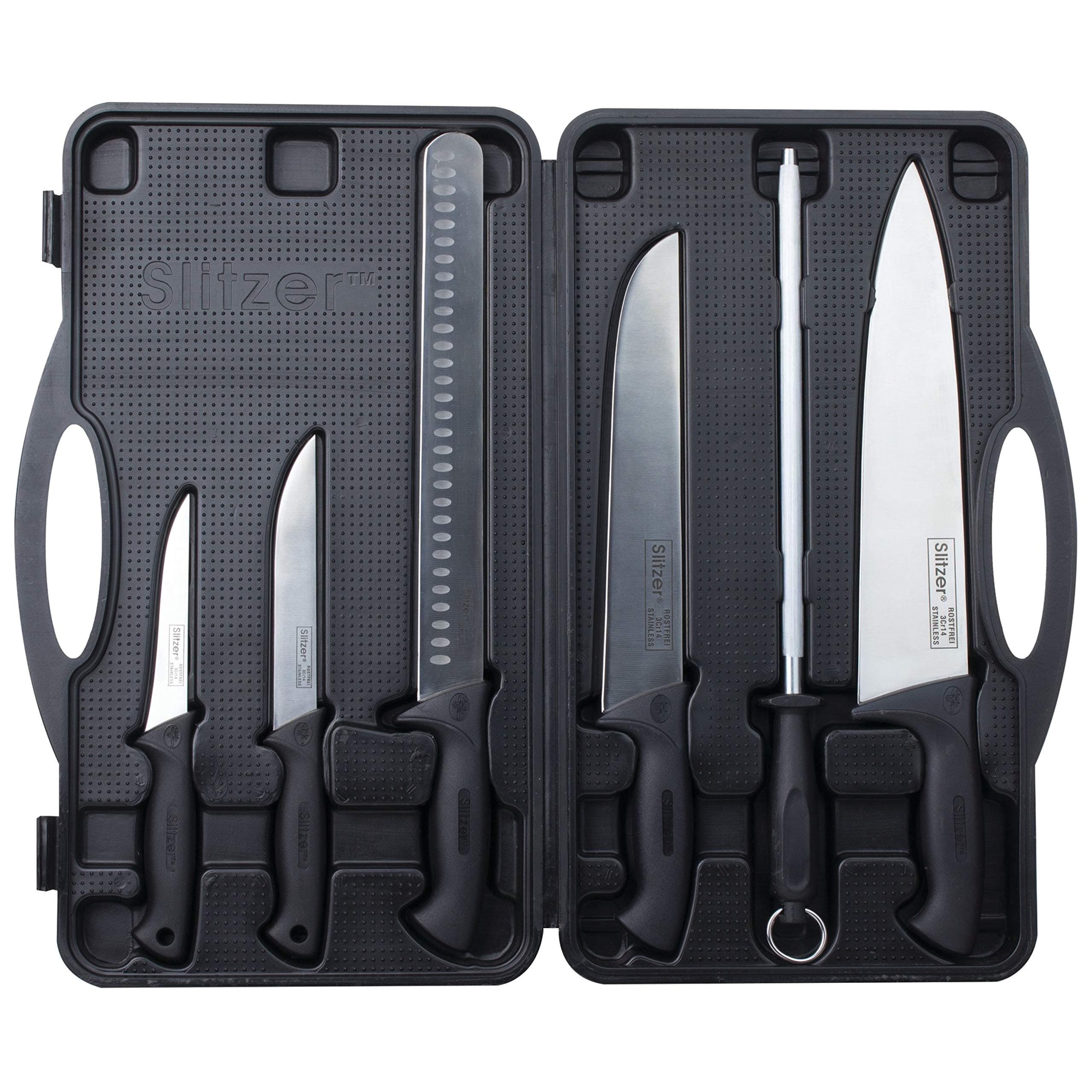 Slitzer Germany 6 Piece Chef's Knife Set, Professional Grade Chef Knives In Convenient Carry Case
