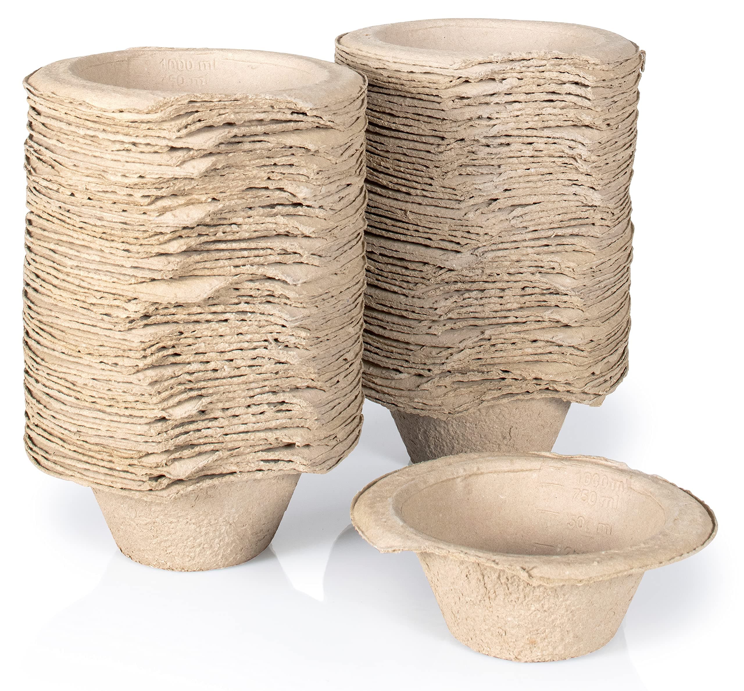 – 50 x Easy Care Solutions | Disposable Pulp Sick Bowls with Rim | 1000ml | 1 Box of 50