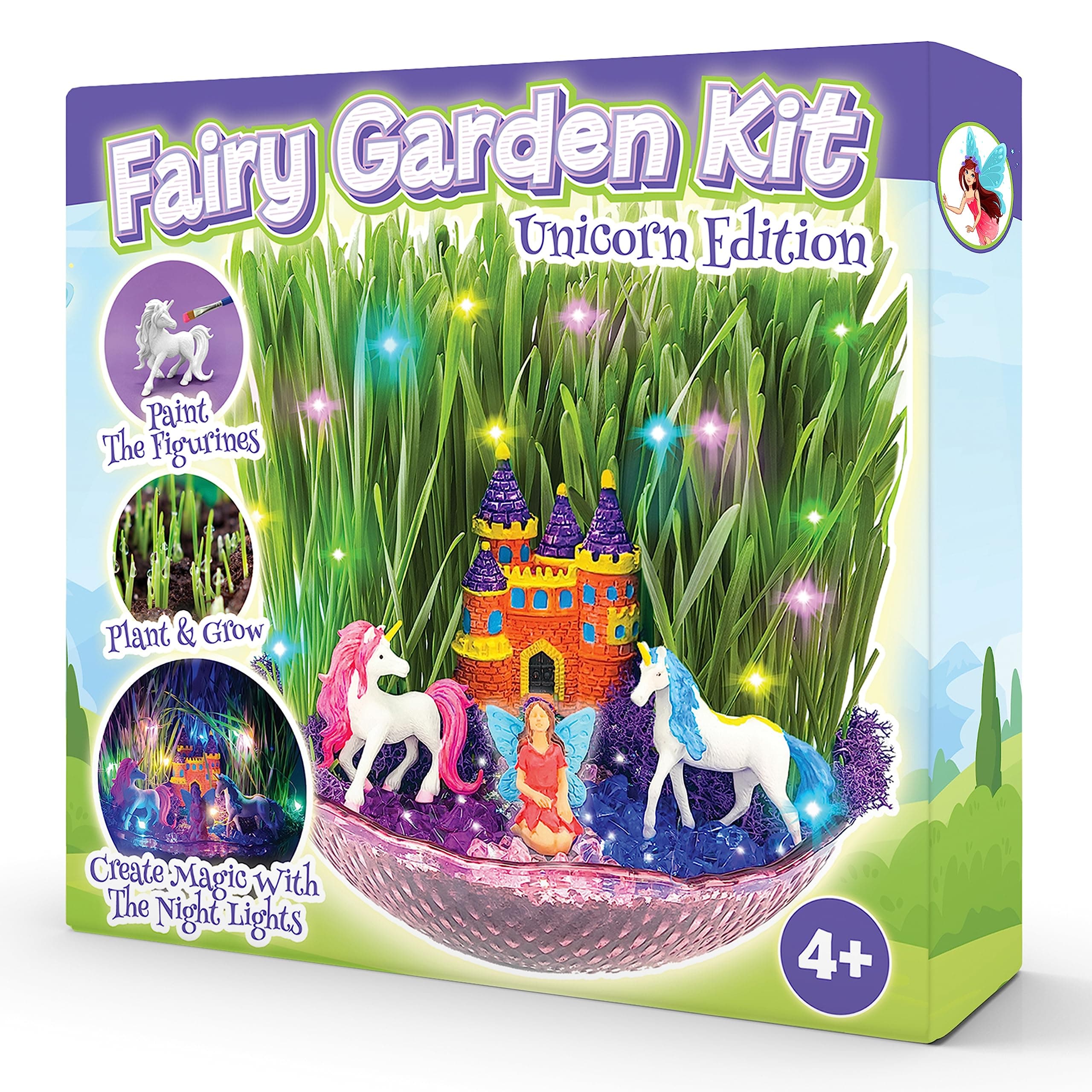 Unicorn Fairy Garden Kit for Kids | Light Up Fairy Unicorn Terrarium Kit | Science STEM Toys Presents | Unicorn Arts and Crafts Stuff for Little Girls Age 4 5 6 7 8-12 Year Old Girl Gift
