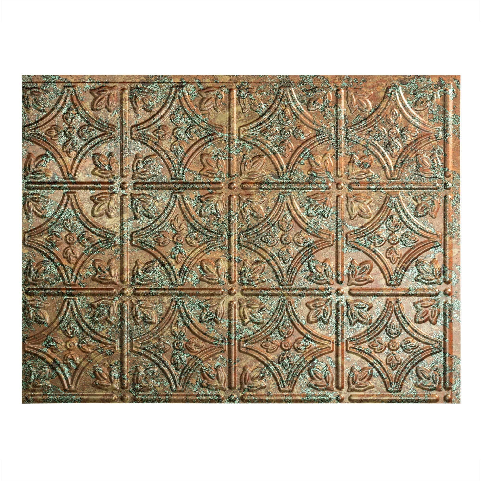 FASÄDE Traditional Style/Pattern 1 Decorative Vinyl Backsplash Panel in Copper Fantasy (One 18" x 24" Panel)