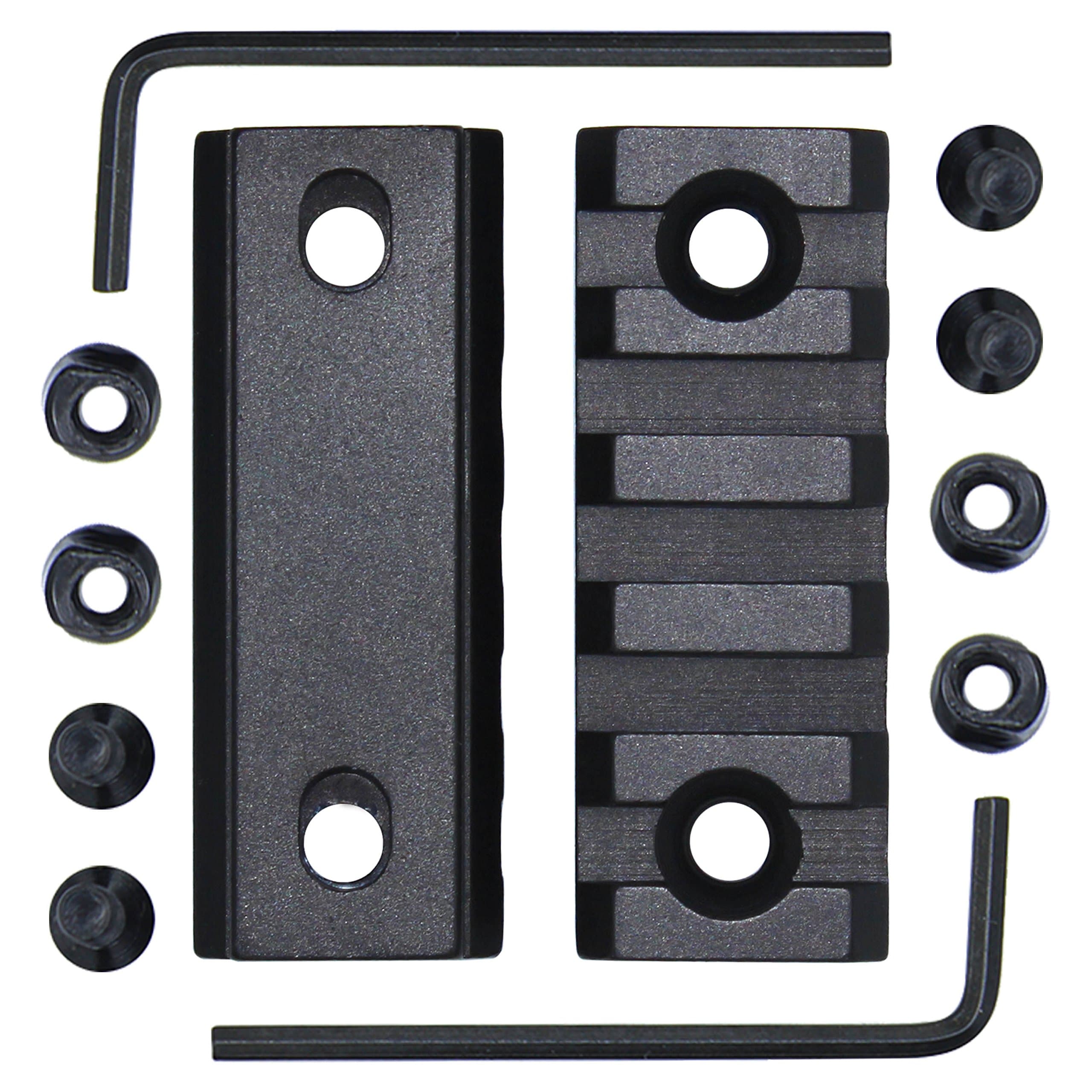 KRSUMOD Keymod Picatinny Rail Section 2 Inches 5 Slot Handguard Mount (2-Pack Matte Black)