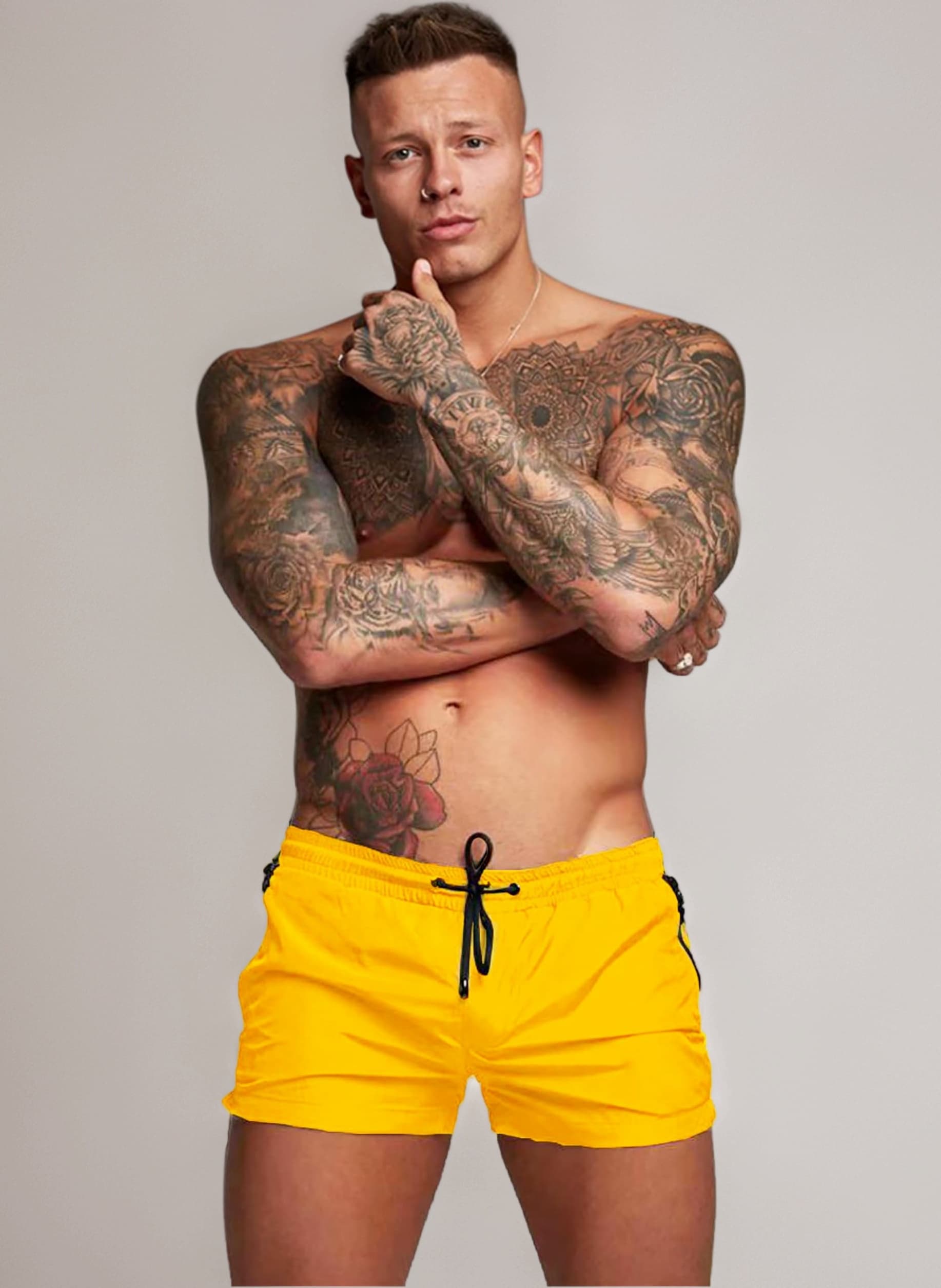 Men’s Swim Trunks Quick Dry Swim Shorts Board Shorts with Triangle Mesh Lining