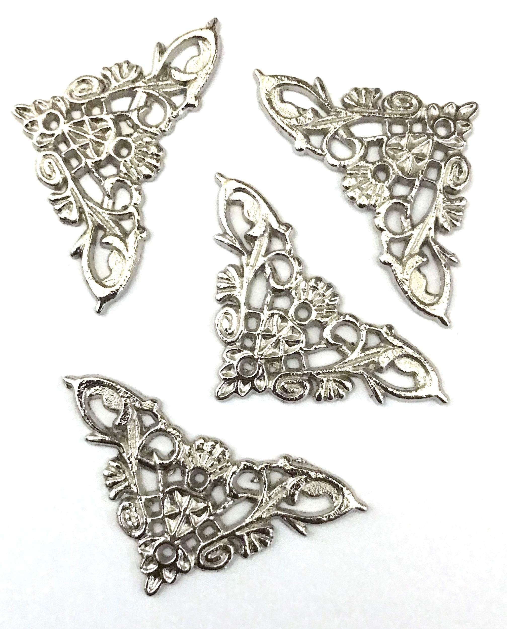 20 pcs Silver Tone Frame Embellishments Scrapbooking Paper Craft Metal Stamping Lace Filigree Frame Album