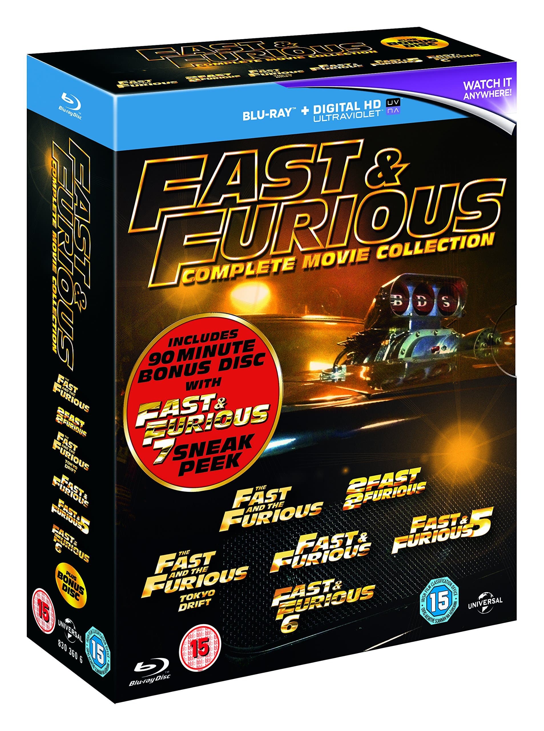 Fast & Furious 1-6 (includes sneak peek of Fast & Furious 7)