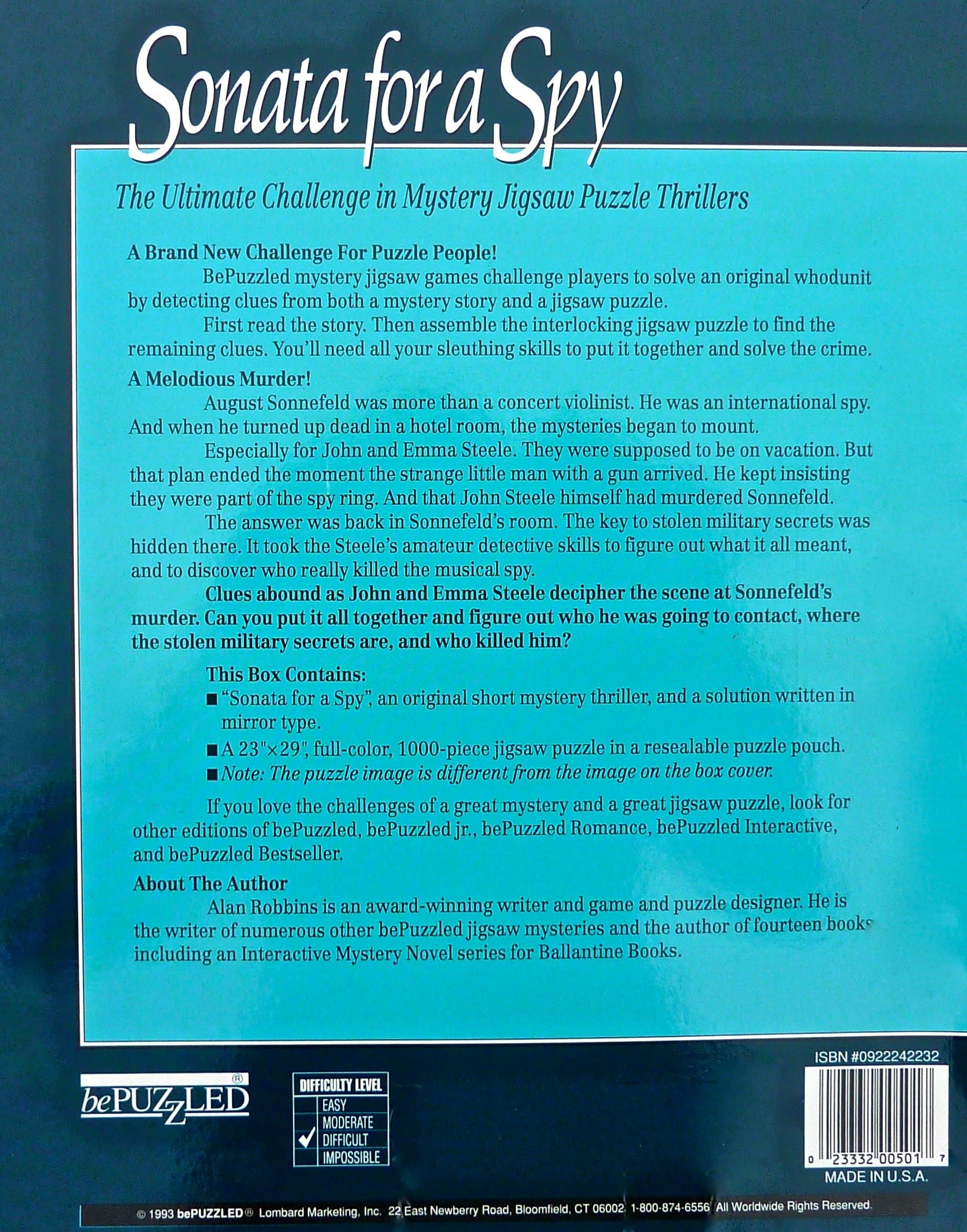 Sonata For a Spy Mystery Jigsaw Puzzle Thriller by Bepuzzled