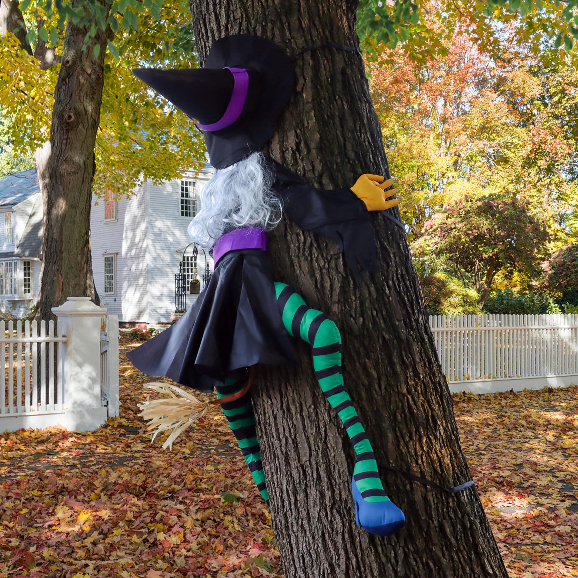 Large Crashing Witch Halloween Decorations(63" H)