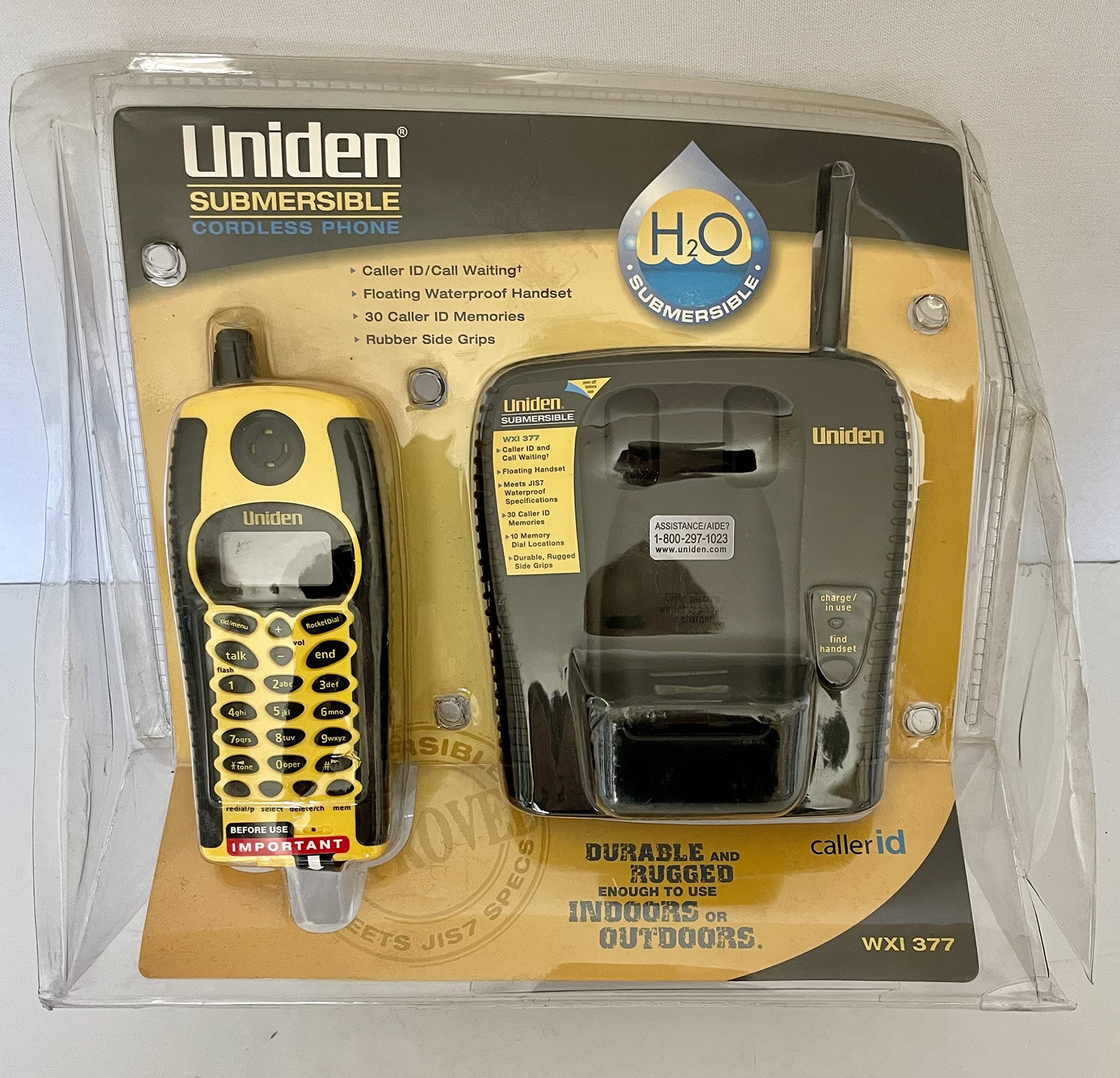 WXI377 900 MHz Water-Resistant Cordless Phone with Caller ID